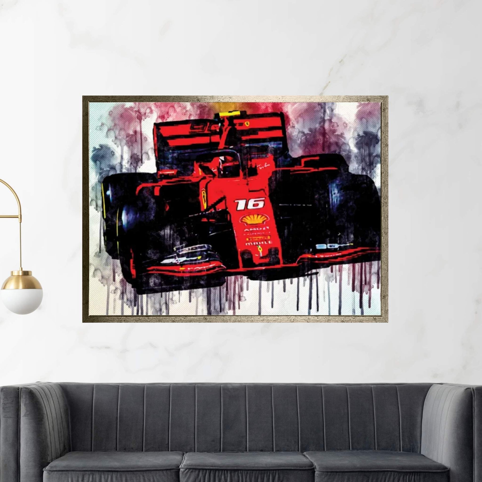 Charles Leclerc Close-Up Ferrari Sf90 Austrian Gp 2019 F1 Cars Canvas Wall Art - Y Canvas