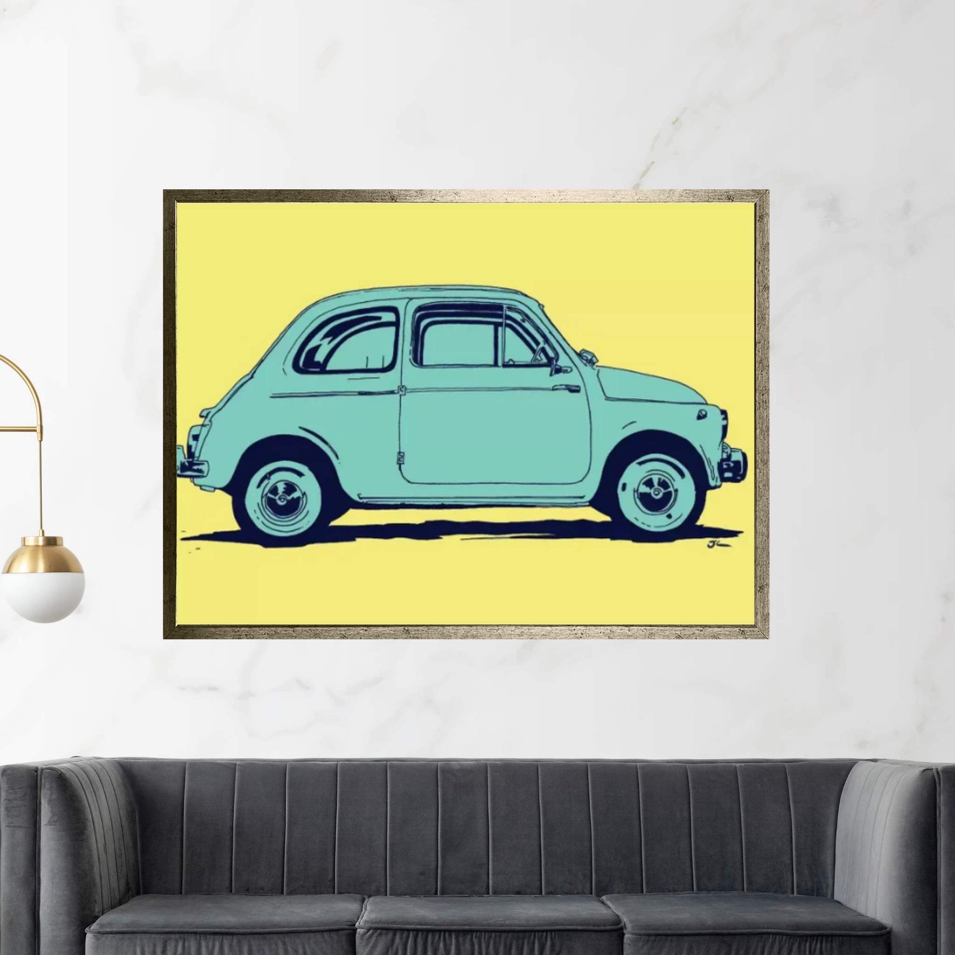 Fiat 500 Canvas Wall Art - Y Canvas