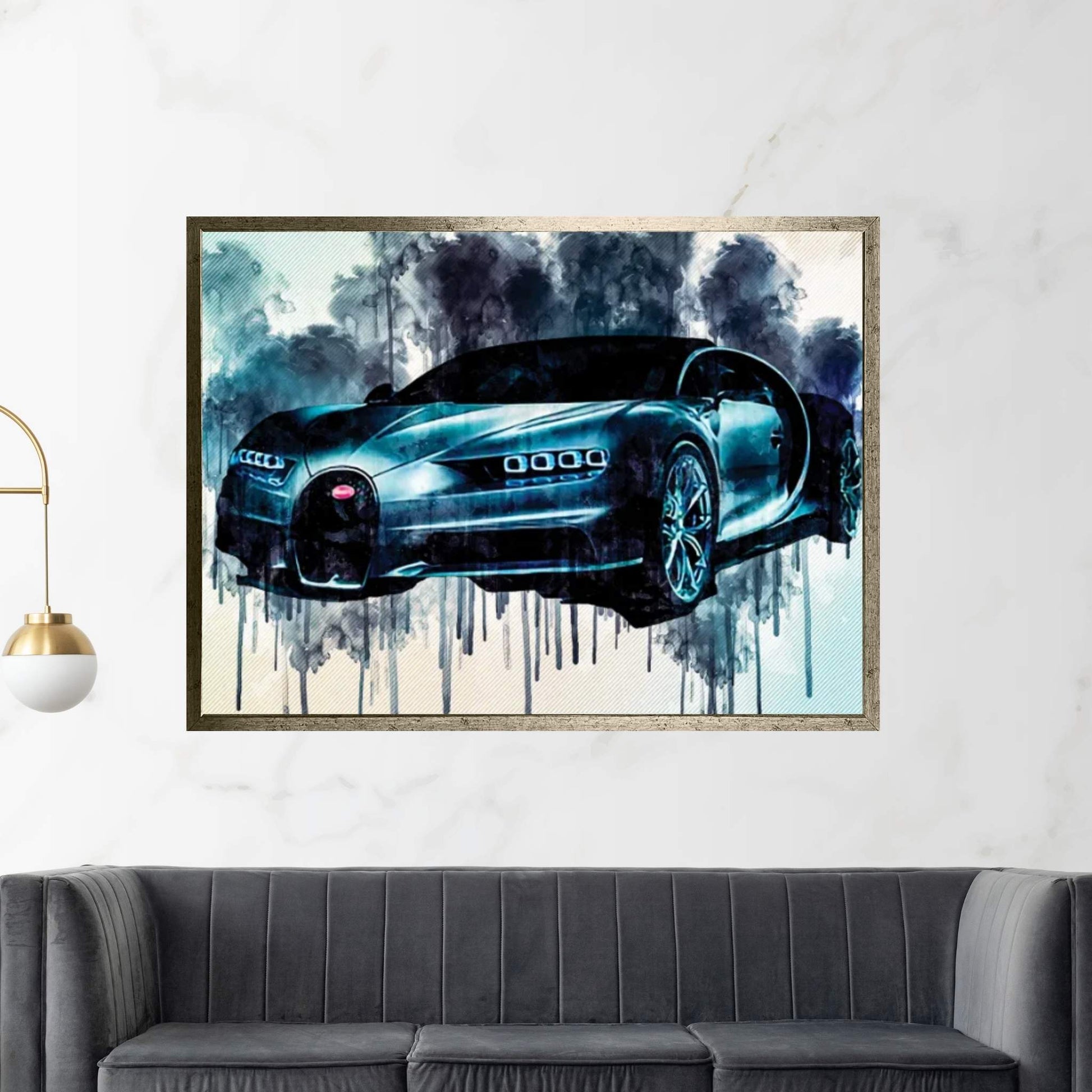 Bugatti Chiron 2018 Front View Supercar Hypercar Canvas Wall Art - Y Canvas