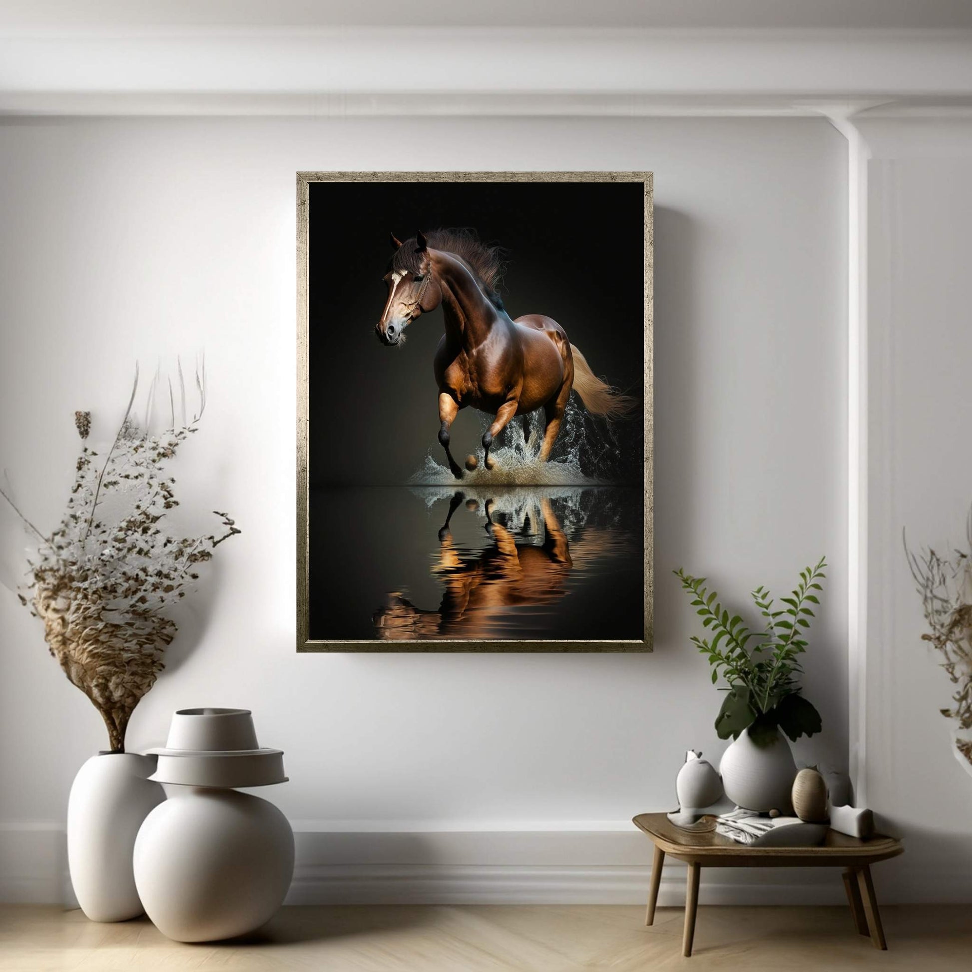 Beautiful Brown Horse Canvas Wall Art , Animal Wall Art - Y Canvas