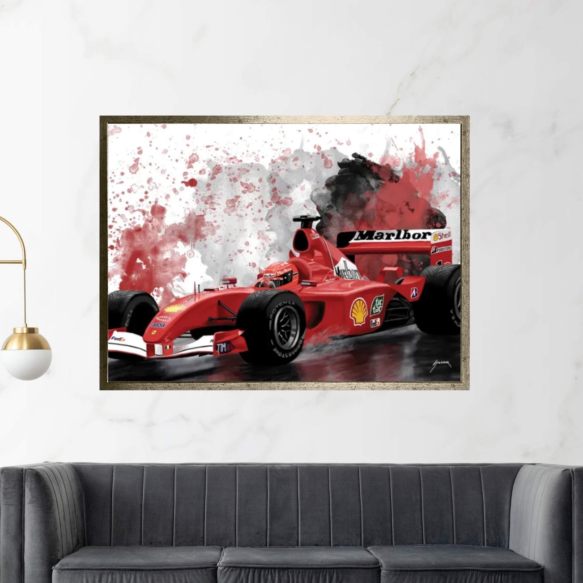 Schumacher's Racecar Canvas Wall Art - Y Canvas