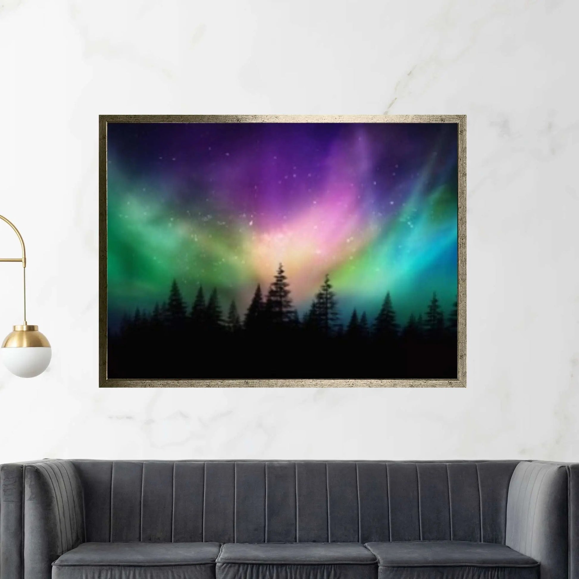 Landscape Starry Sky Canvas Poster Print, Night Sky Wall Art - Y Canvas
