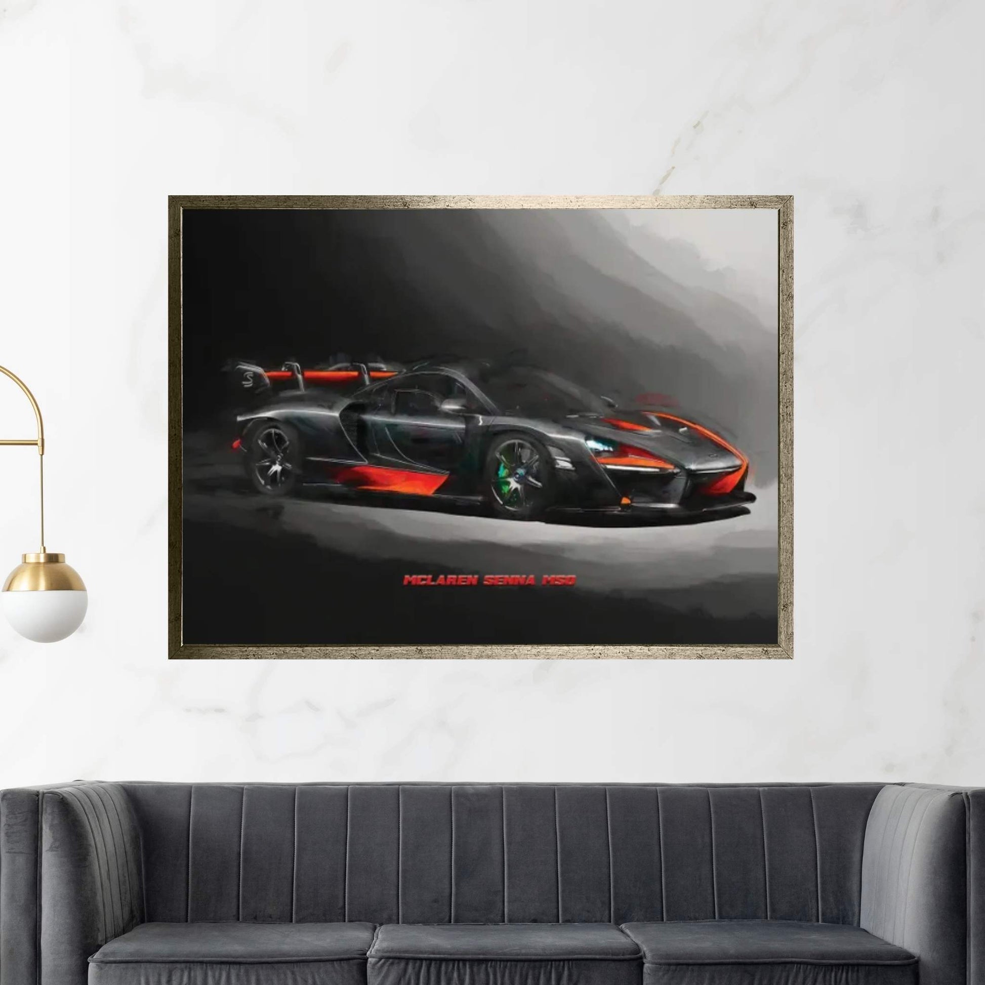 McLaren Senna MSO In Watercolor Canvas Wall Art - Y Canvas