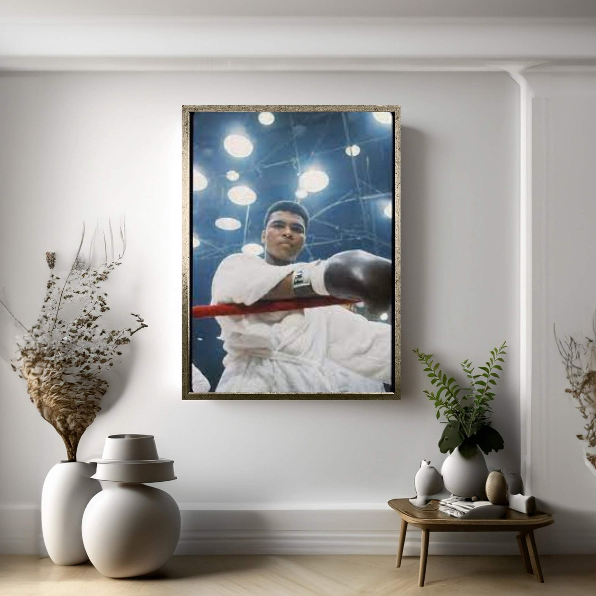 Pre-Fight Corner Shot Of A Young, Robed Muhammad Ali Canvas Wall Art - Y Canvas
