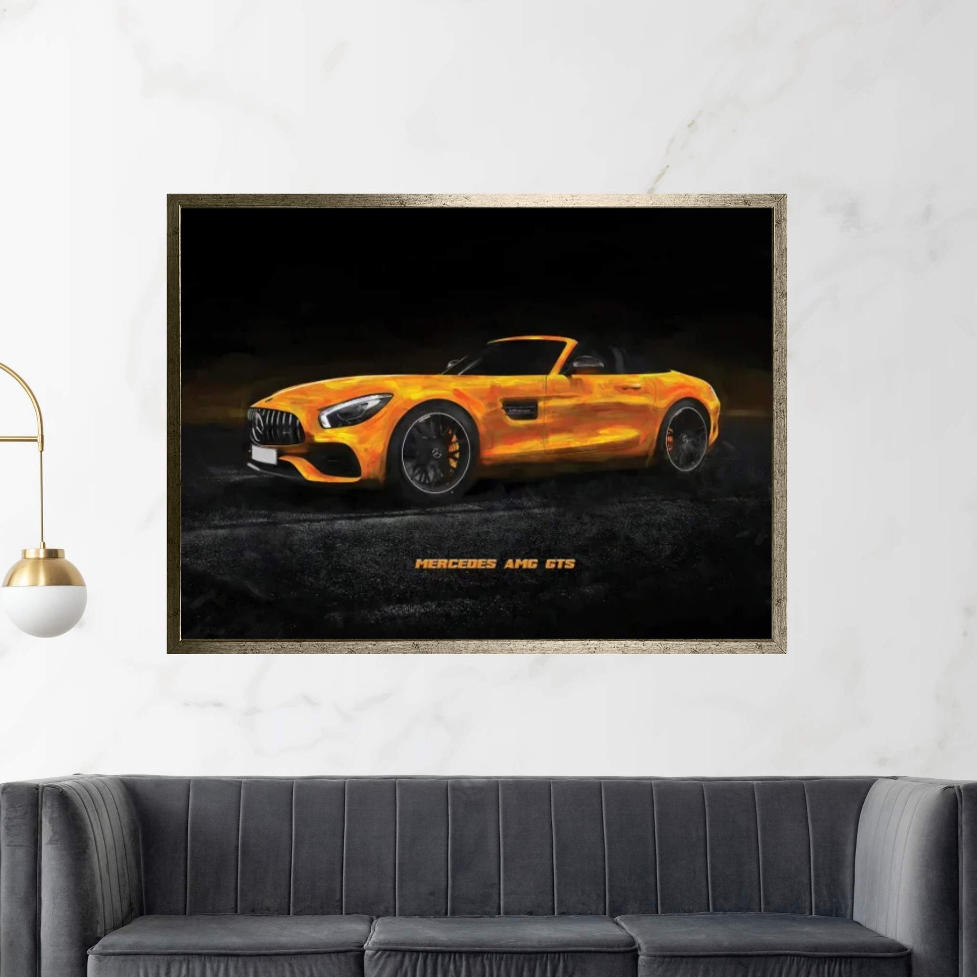 Mercedes AMG GTS In Watercolor Canvas Wall Art - Y Canvas