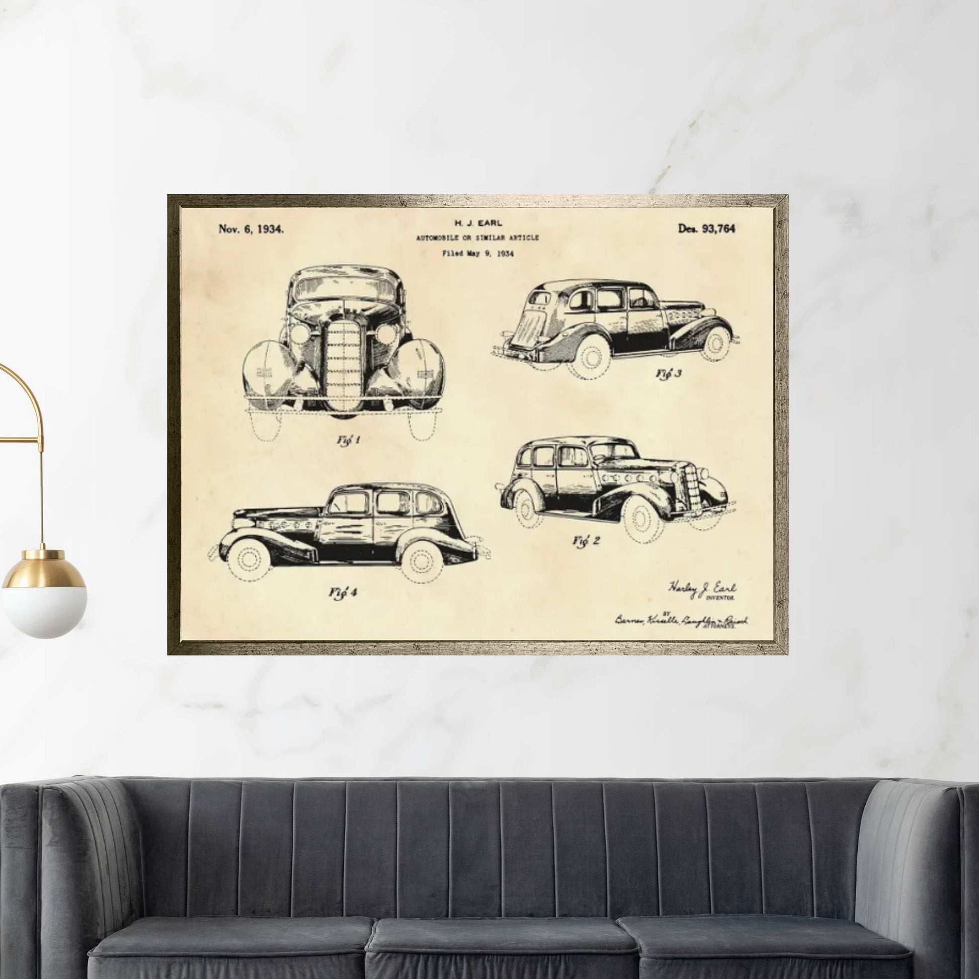 Automobile Patent II Canvas Wall Art - Y Canvas