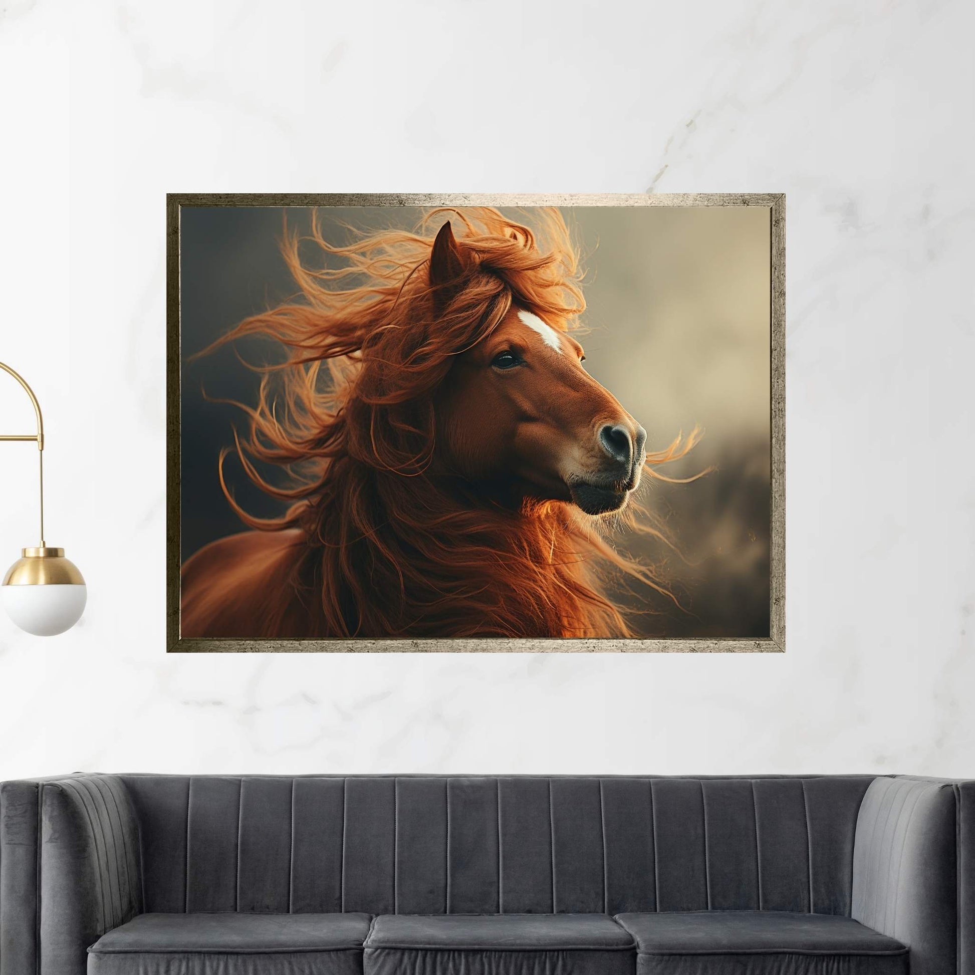 Beautiful Brown Horse Canvas Wall Art , Animal Wall Art - Y Canvas