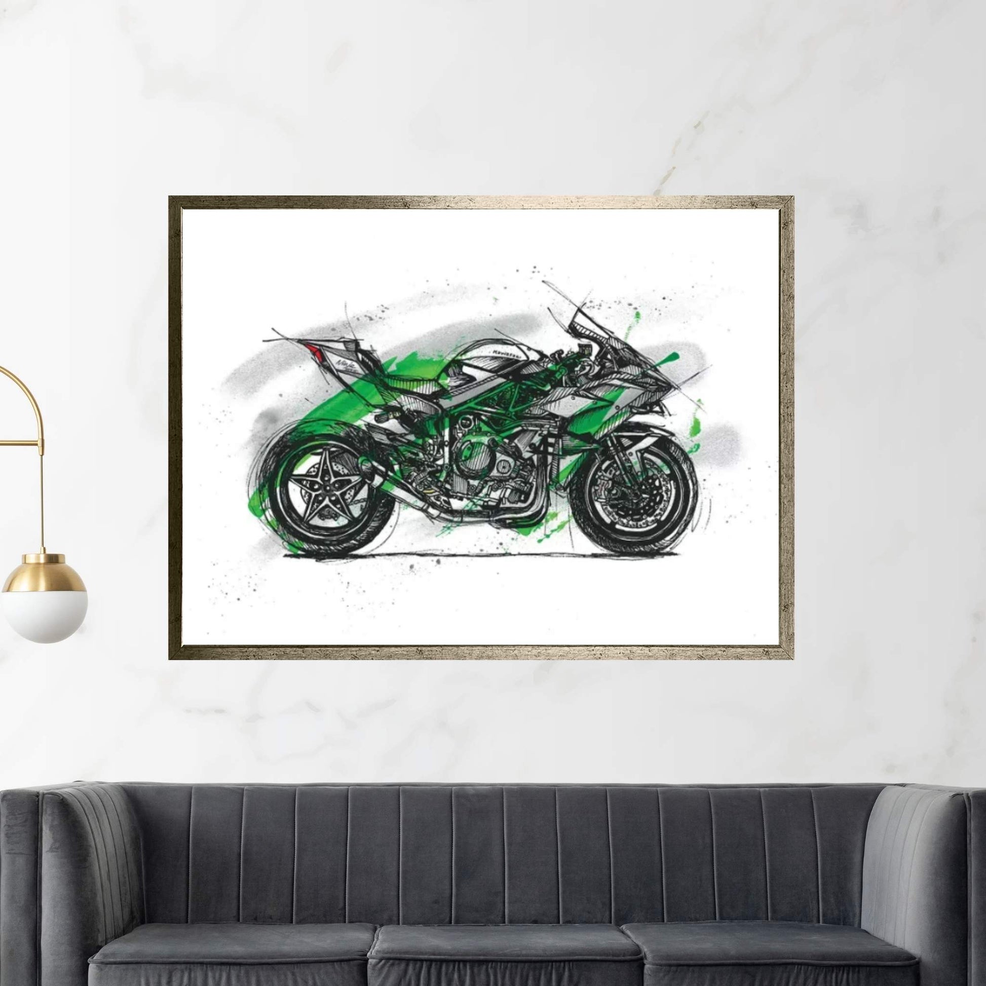 Ninja H2R Canvas Wall Art - Y Canvas