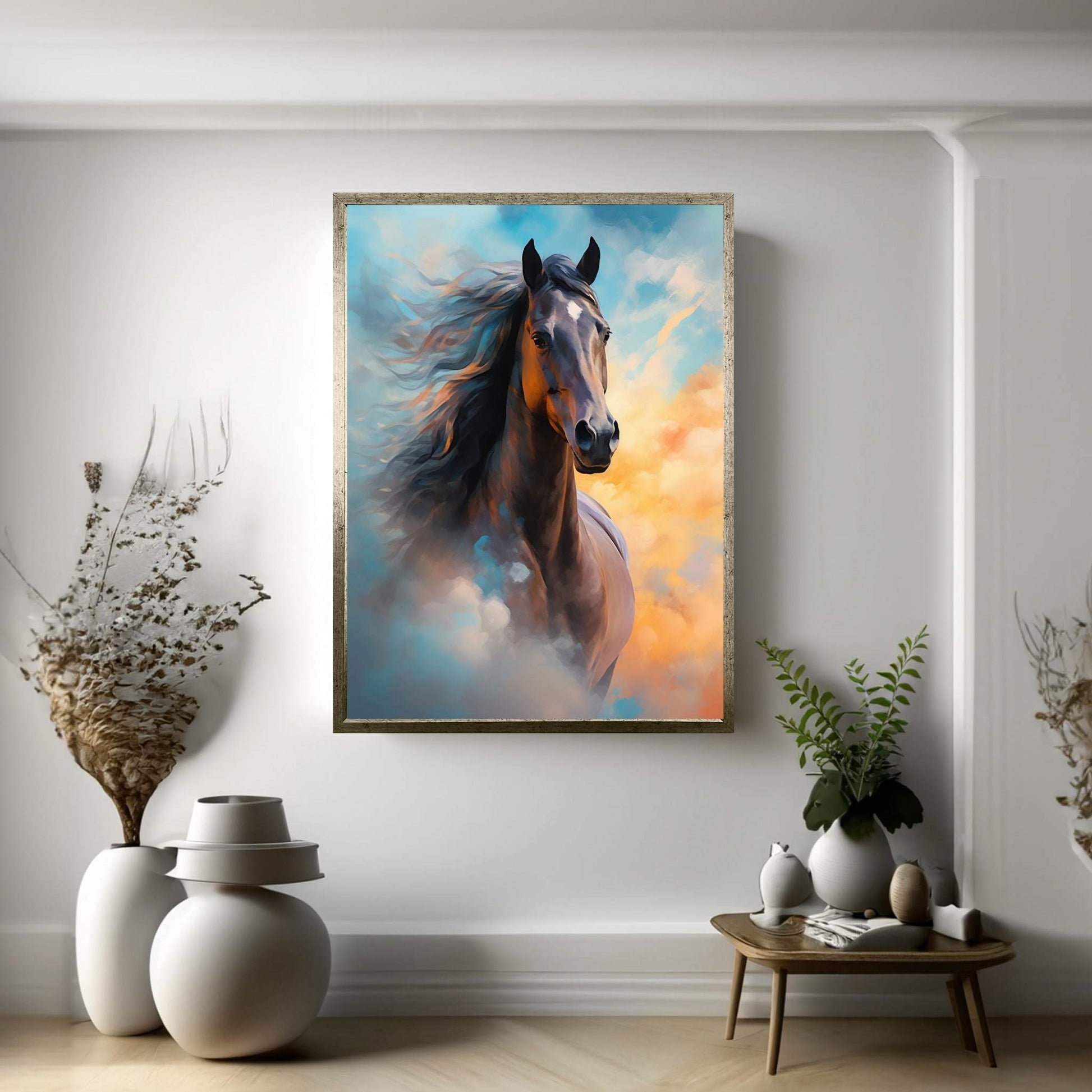 Beautiful Brown Horse Canvas Wall Art , Animal Wall Art - Y Canvas