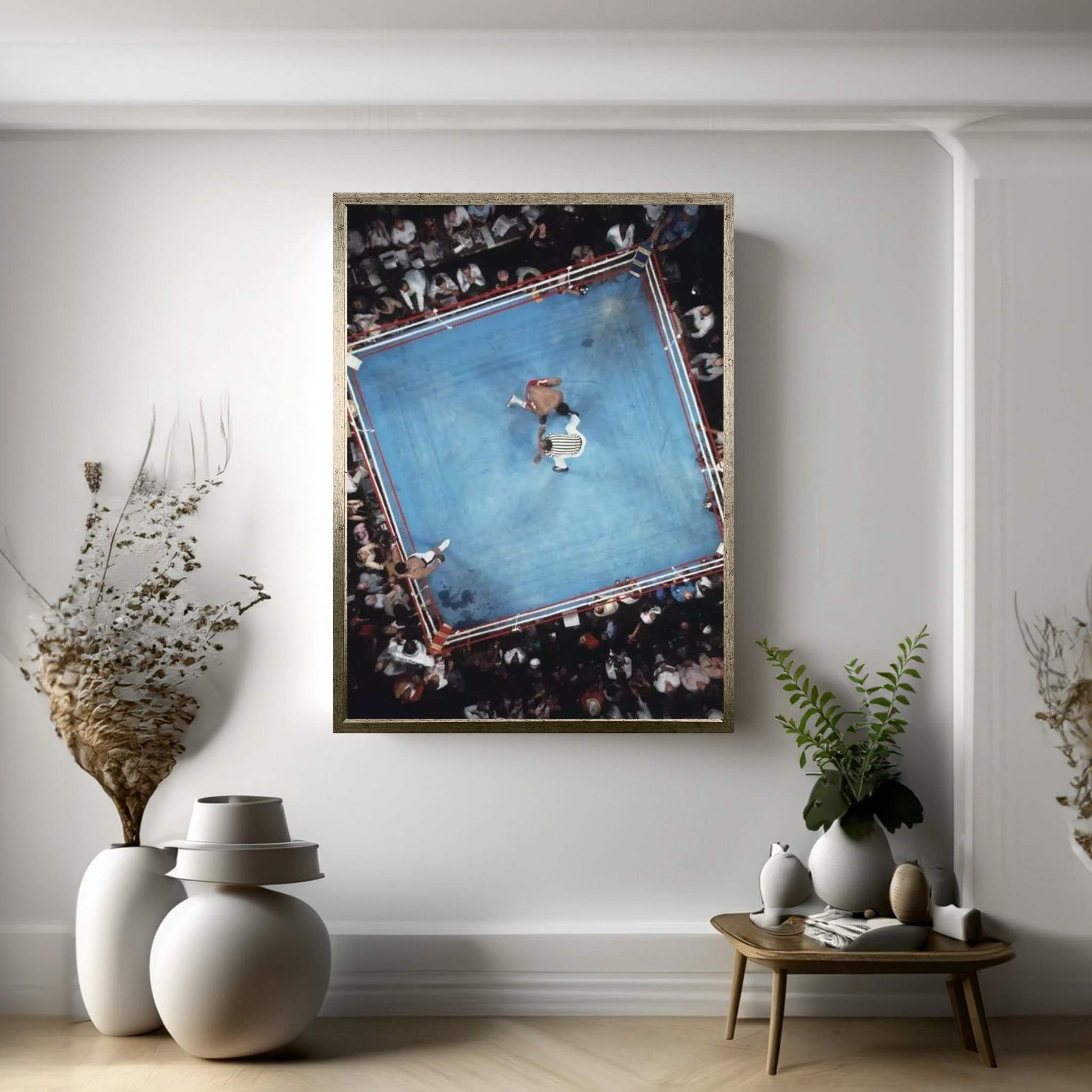 Opponent On One Knee Getting Counted Out, Rumble In The Jungle™ Canvas Wall Art - Y Canvas