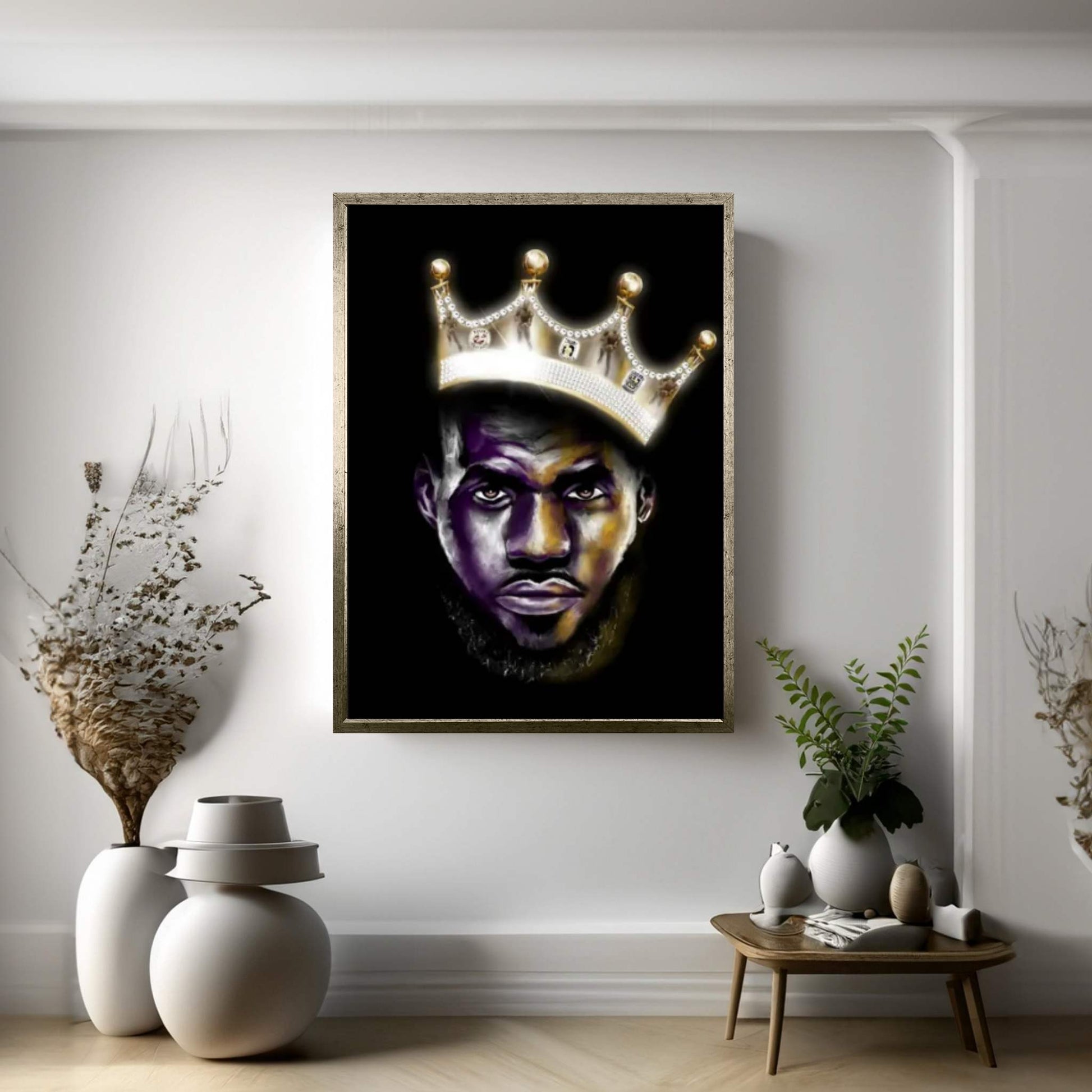 Lebron James - King Me Canvas Wall Art - Y Canvas