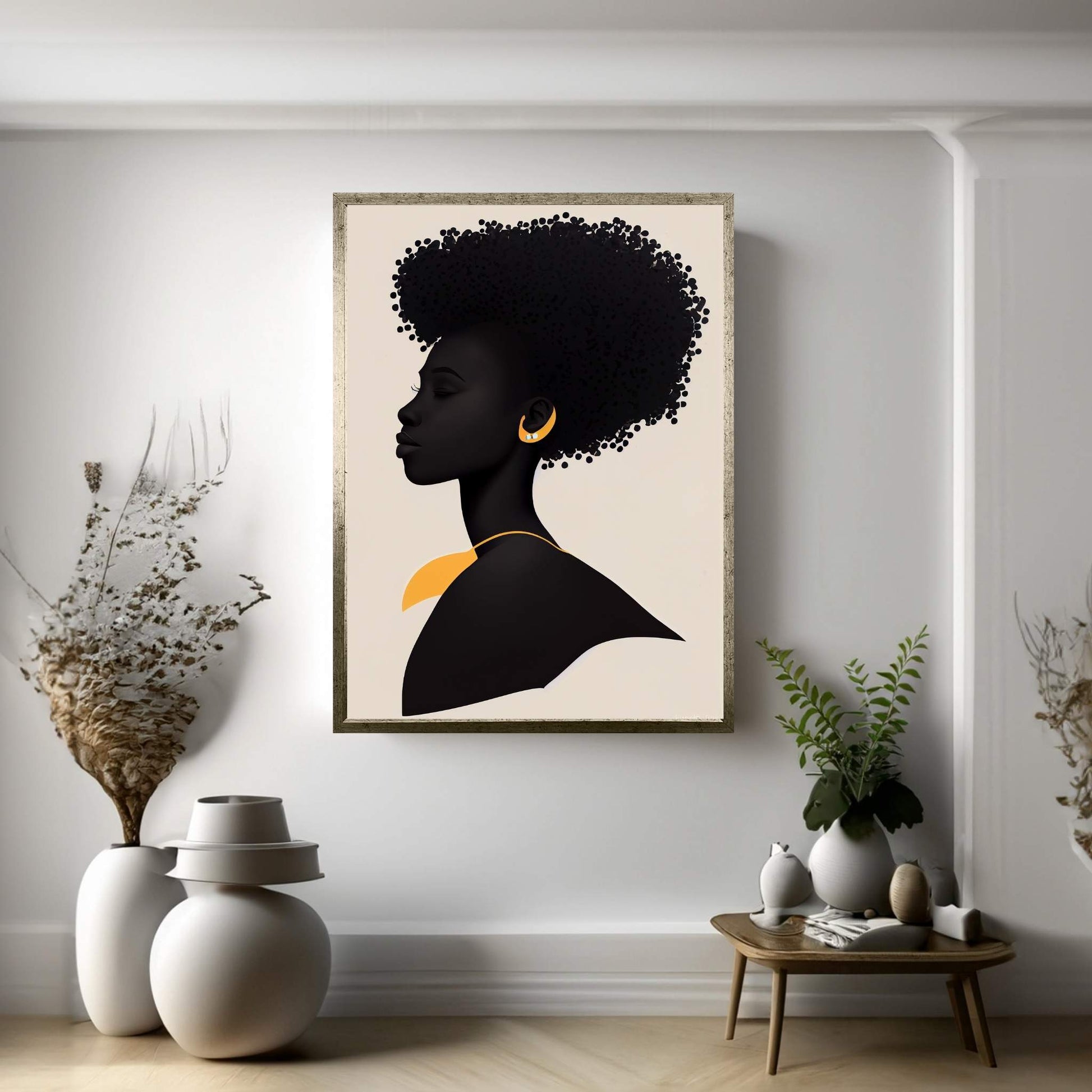 African Black Woman Canvas Wall Art Home Decor - Y Canvas
