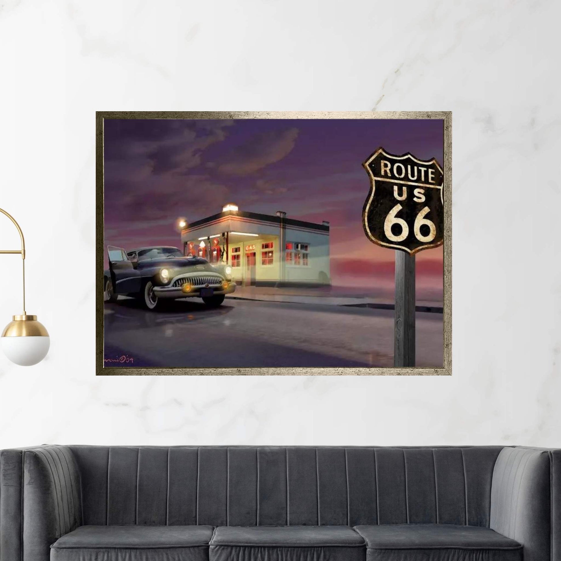 Route 66 Canvas Wall Art - Y Canvas