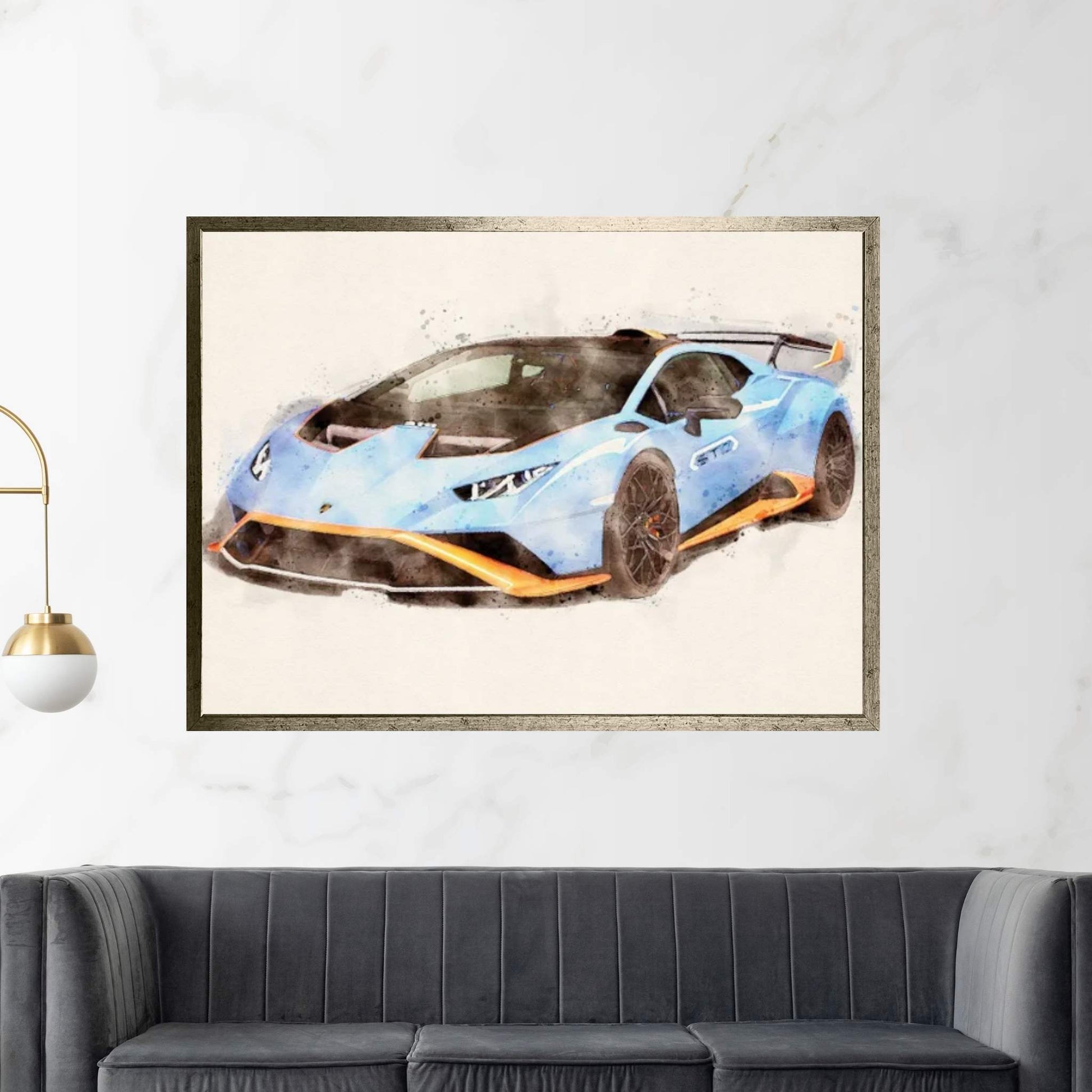Lamborghini Metallic Canvas Wall Art - Y Canvas
