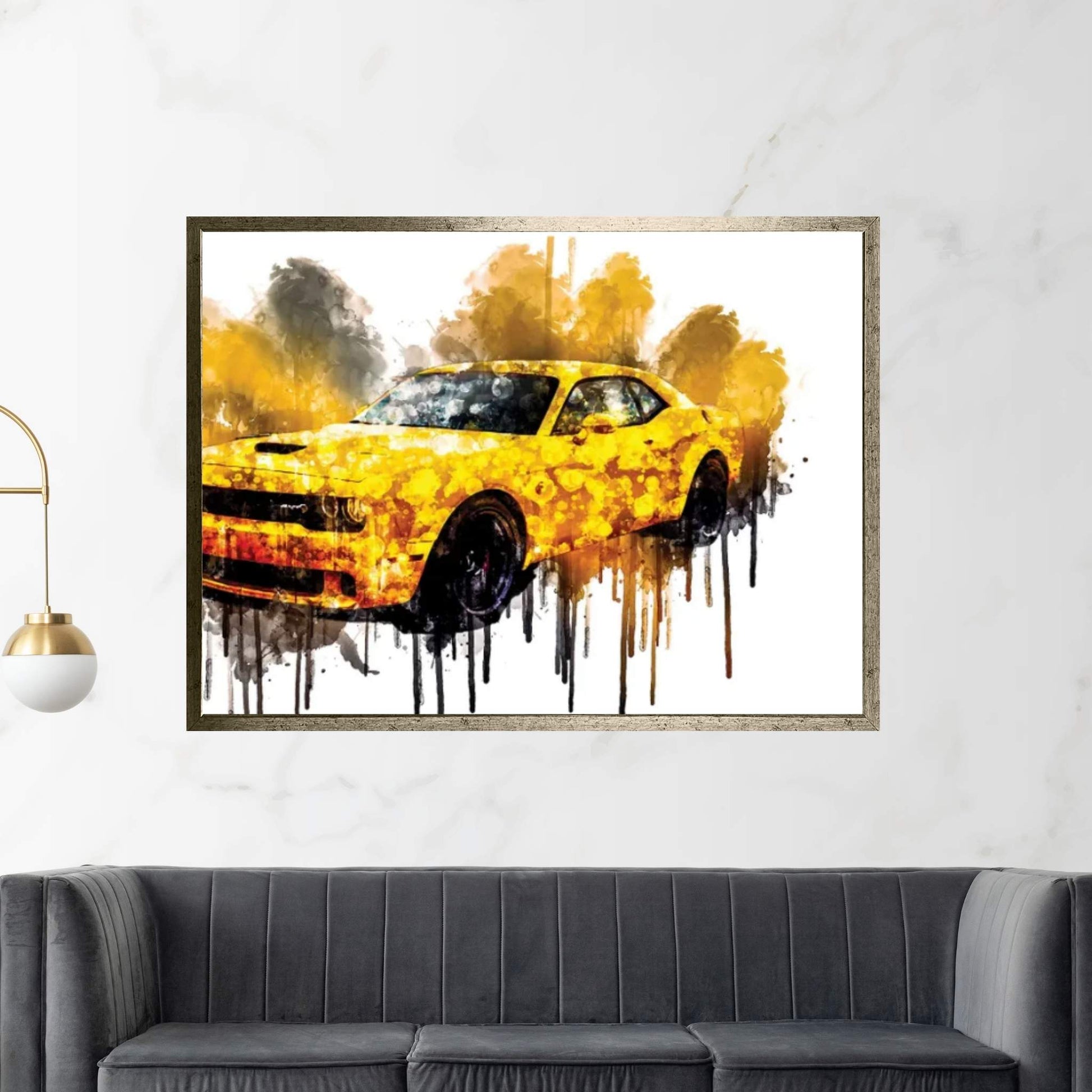 Car 2018 Dodge Challenger SRT Hellcat Widebody Canvas Wall Art - Y Canvas