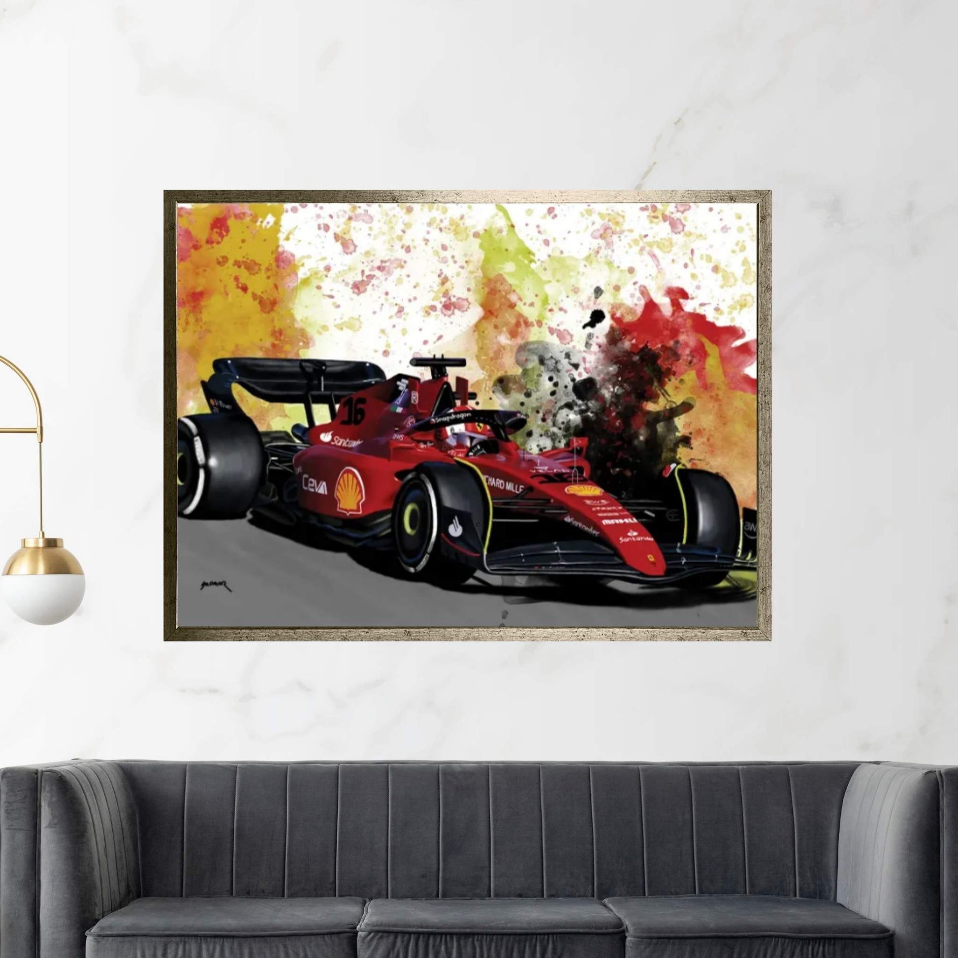 Leclerc's Racecar Canvas Wall Art - Y Canvas