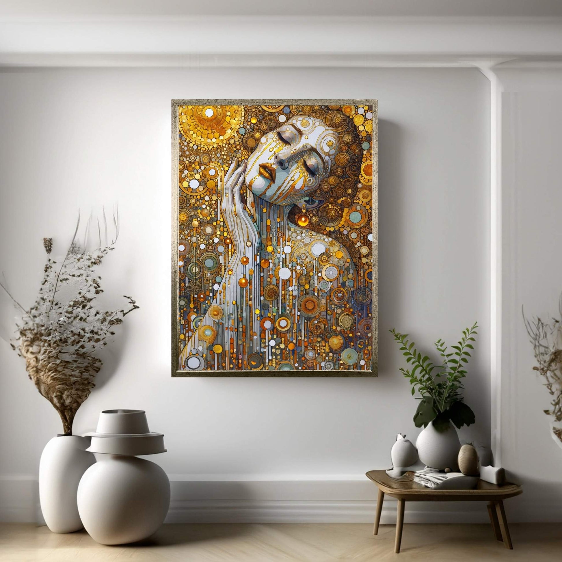 The Golden Tears Gustav Klimt Modern Abstract Reproduction Canvas Wall Art - Y Canvas