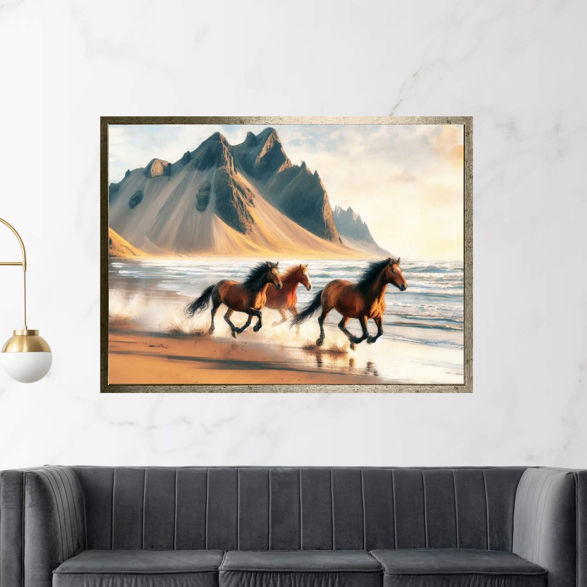 Beautiful Brown Horse Canvas Wall Art , Animal Wall Art - Y Canvas
