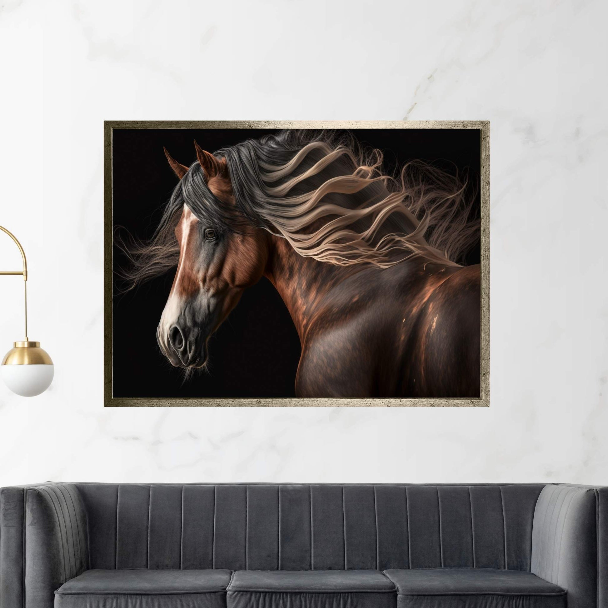 Beautiful Brown Horse Canvas Wall Art , Animal Wall Art - Y Canvas