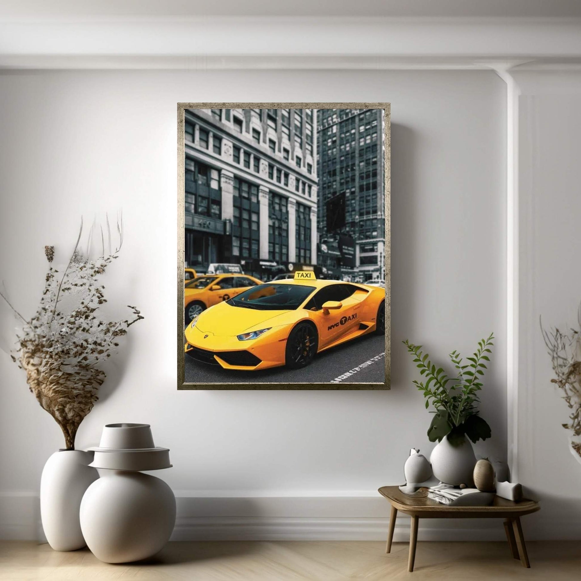 Lamborghini Taxi Canvas Wall Art - Y Canvas