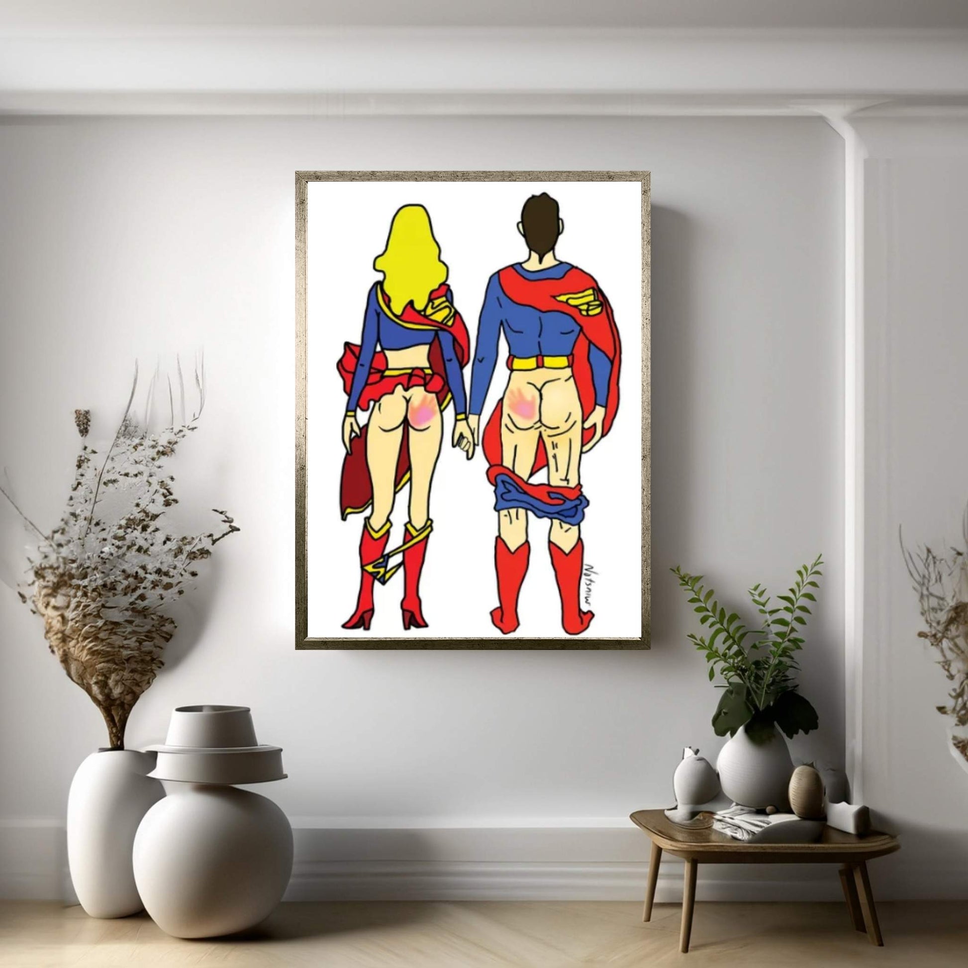 Hero Butt Lovers Are Super Canvas Wall Art - Y Canvas