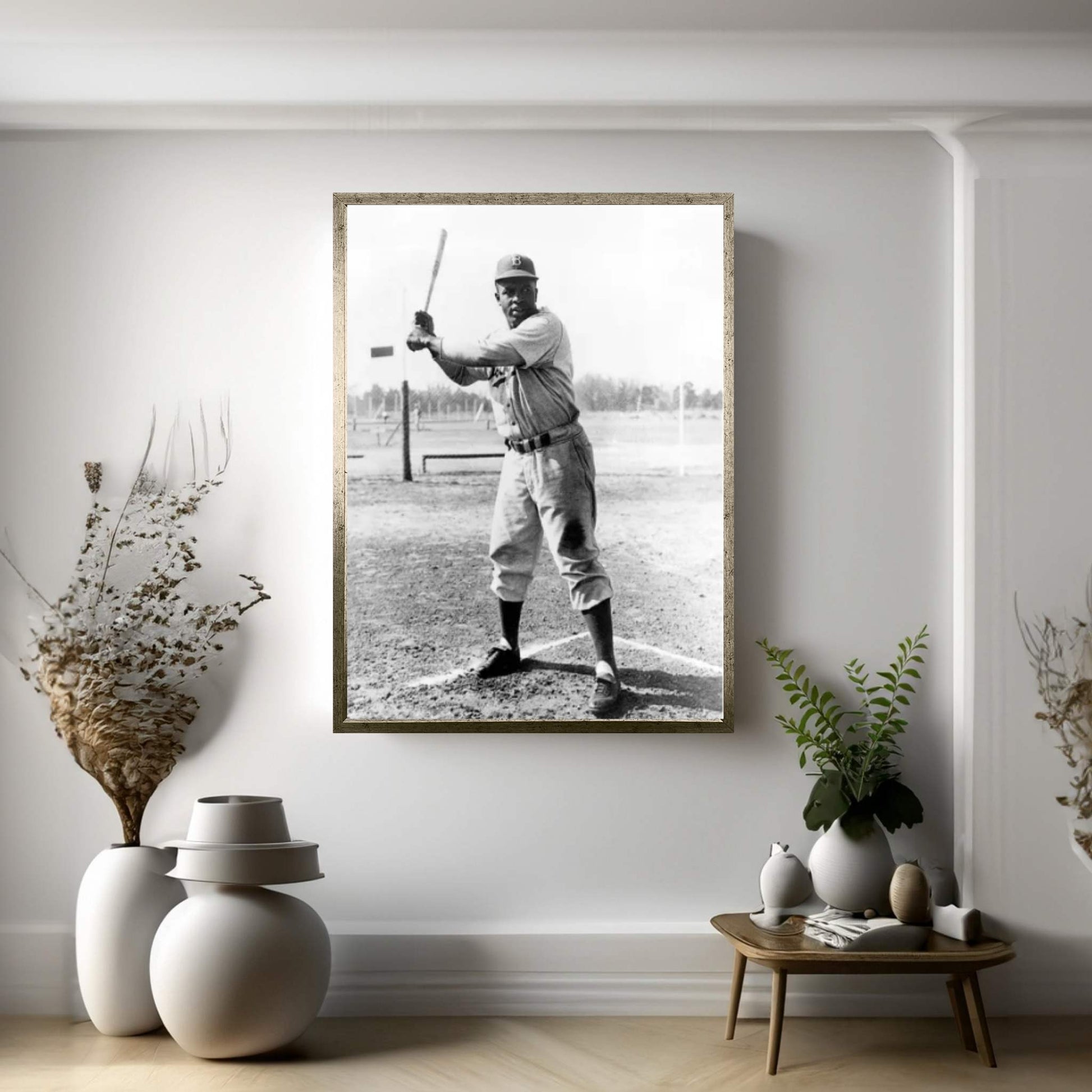 Jackie Robinson (1919-1972) Canvas Wall Art - Y Canvas