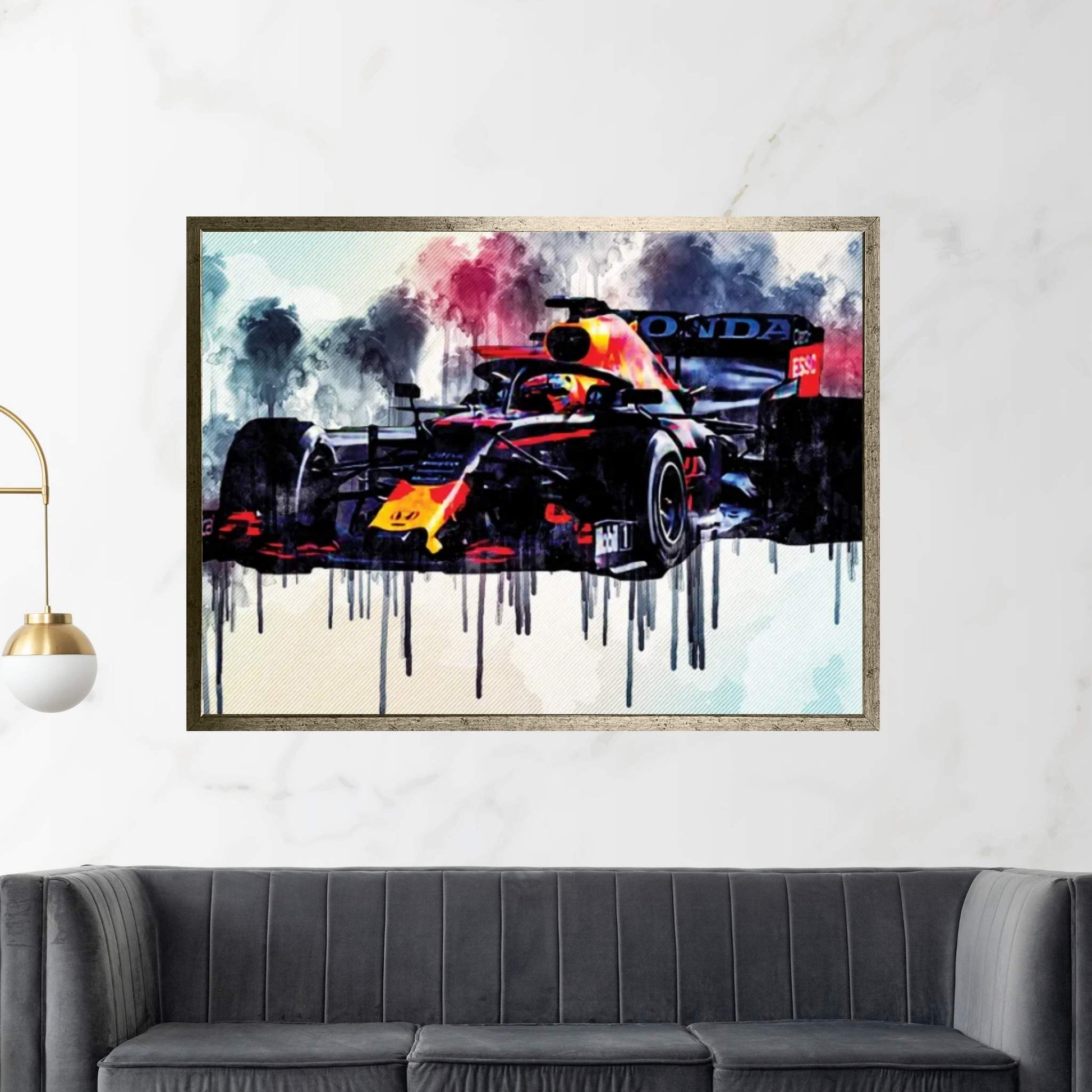 Max Verstappen Red Bull Racing Rb16B Raceway 2021 F1 Cars Formula 1 Rb16B On Track Red Bull Racing Honda Canvas Wall Art - Y Canvas