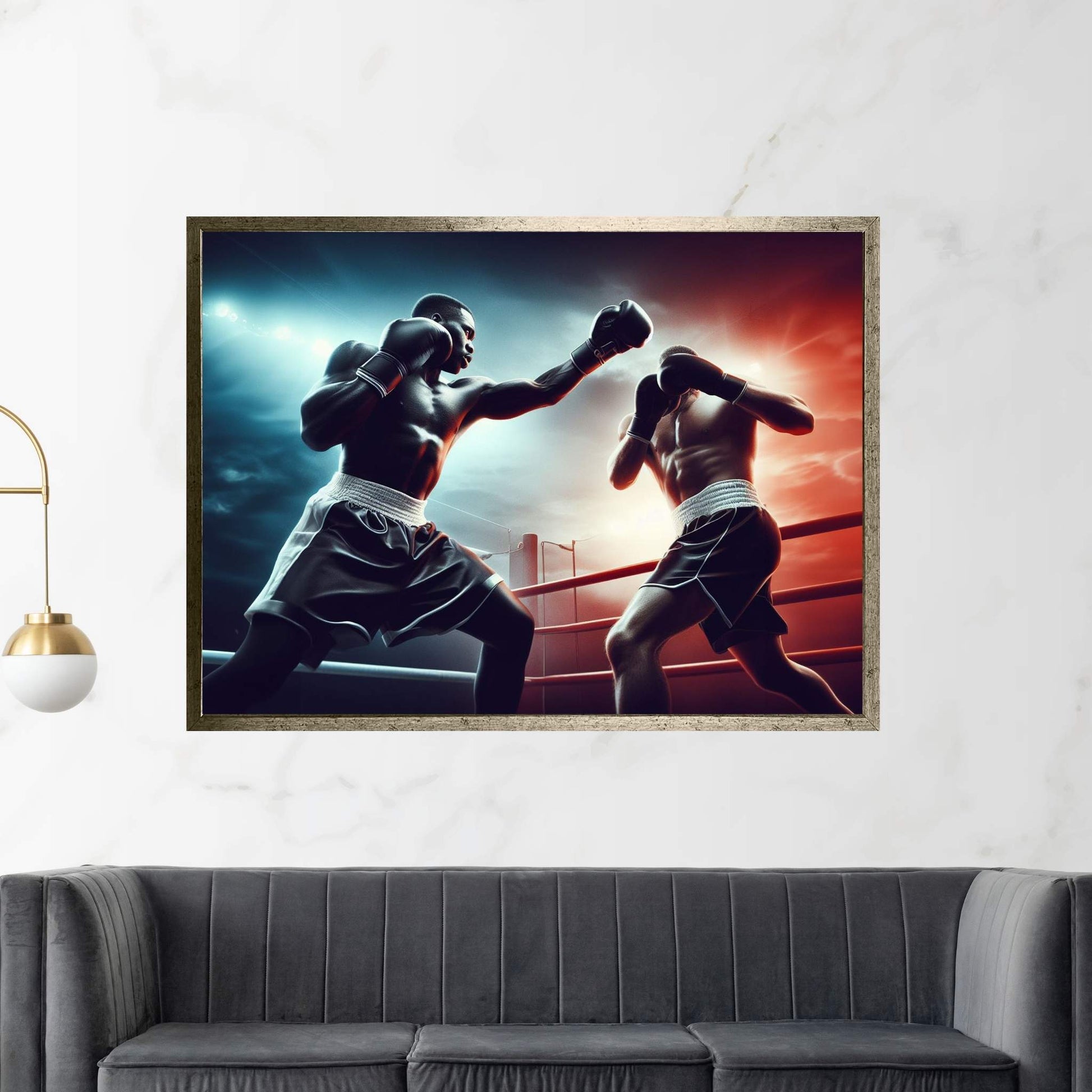 Black African Boxer, Fist and Victory, Boxing Canvas Wall Art - Y Canvas