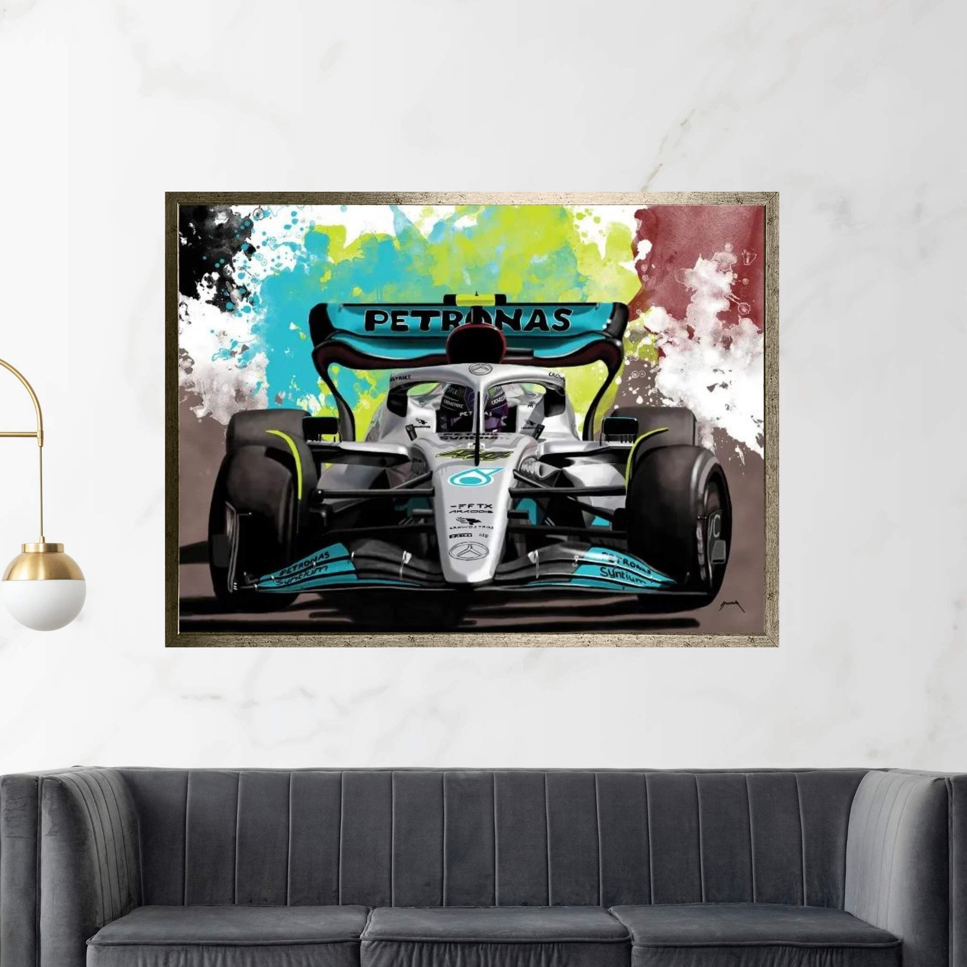 Hamilton's Racecar Canvas Wall Art - Y Canvas