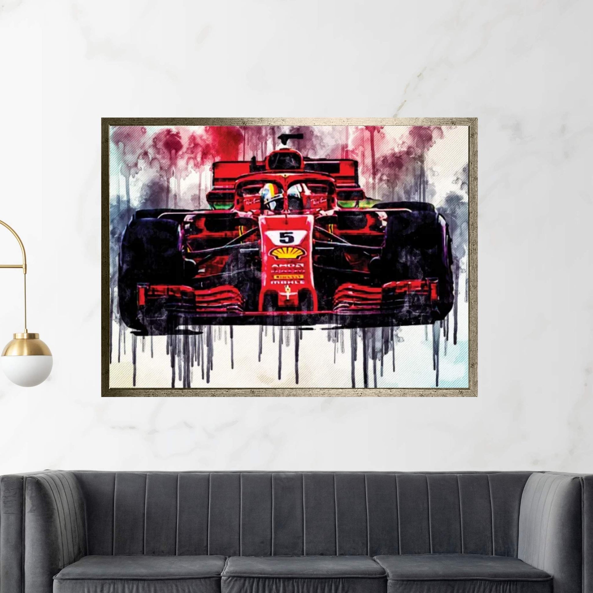 Sebastian Vettel Formula One World Champion Ferrari Sf90 Scuderia Ferrari Race Car F1 German Racer Formula 1 Canvas Wall Art - Y Canvas
