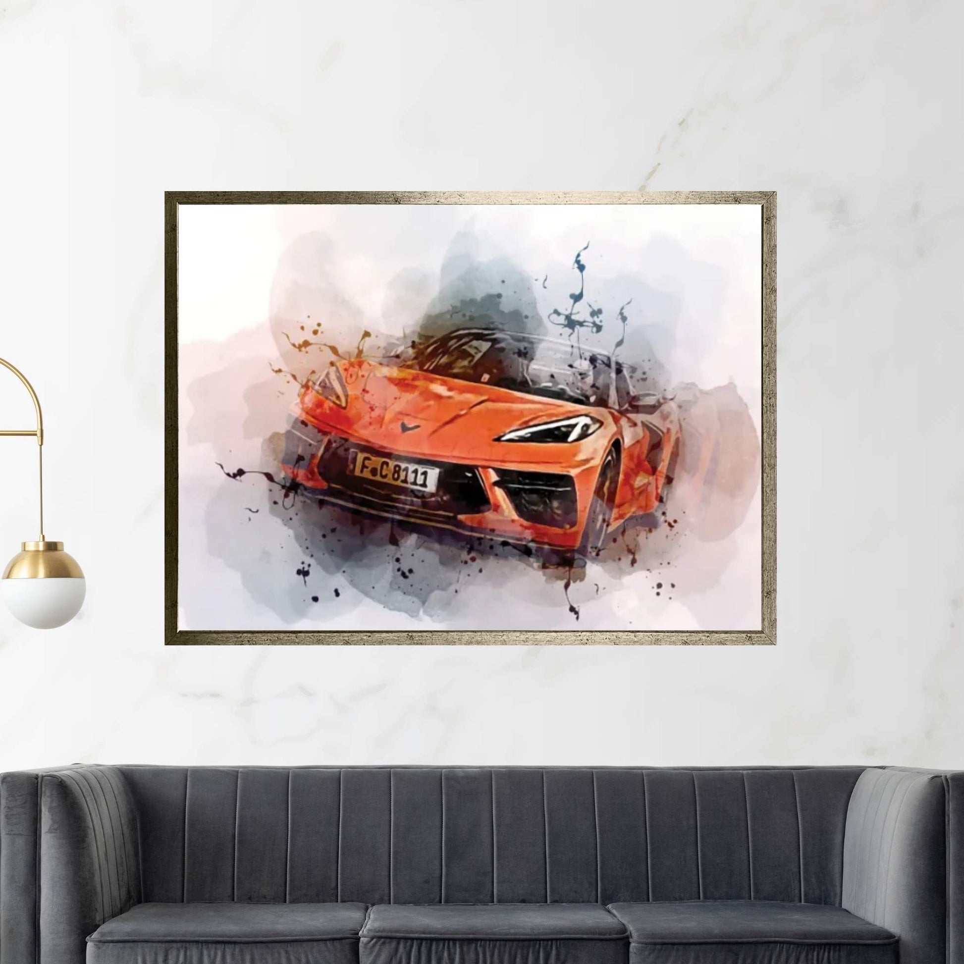 Chevrolet Corvette Stingray Convertible Road 2022 Canvas Wall Art - Y Canvas