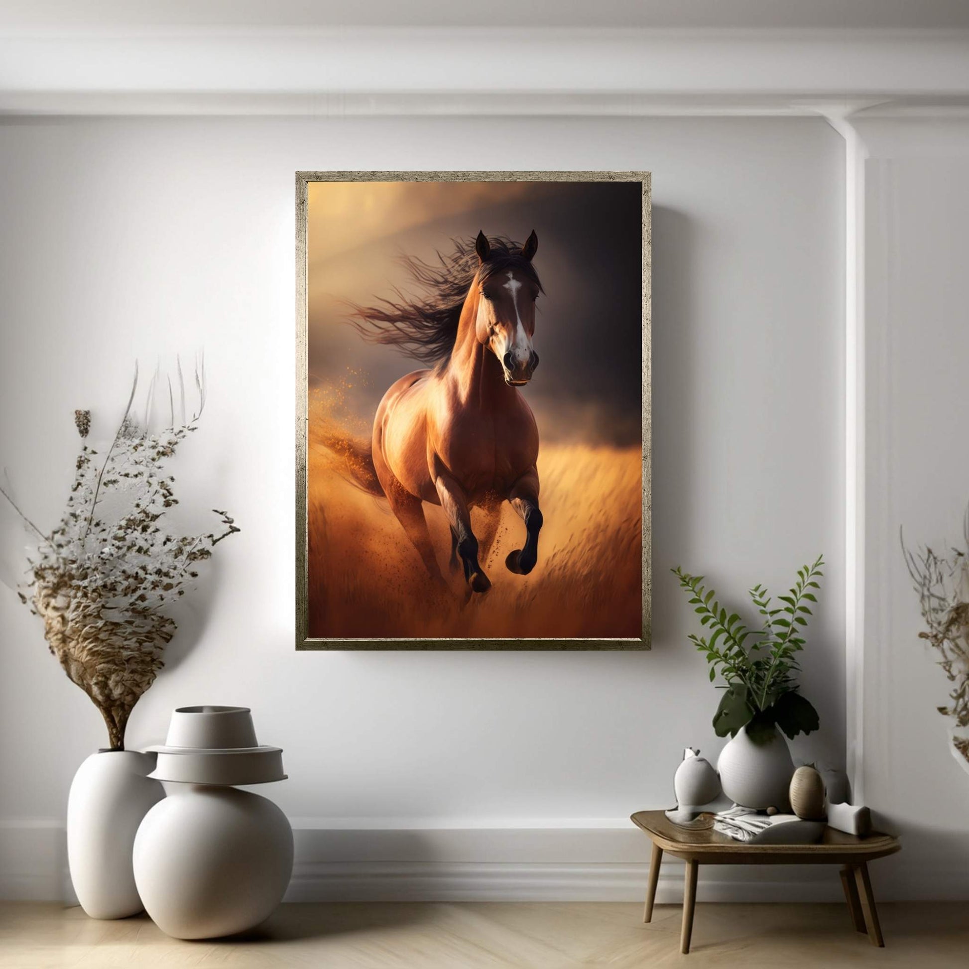 Beautiful Brown Horse Canvas Wall Art , Animal Wall Art - Y Canvas