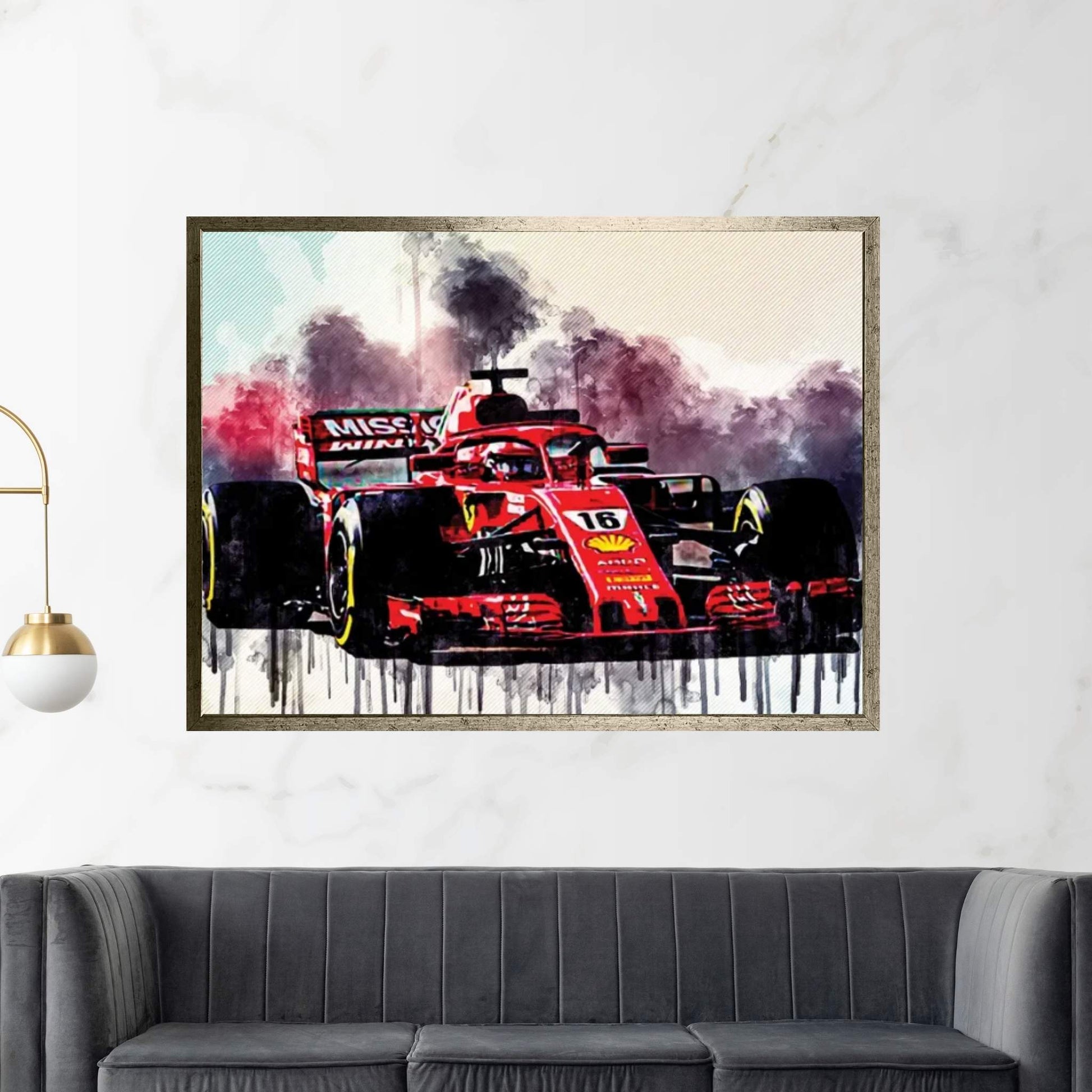 Charles Leclerc Scuderia Ferrari Formula 1 Ferrari Sf90 Racing Car Italian Team F1 Canvas Wall Art - Y Canvas
