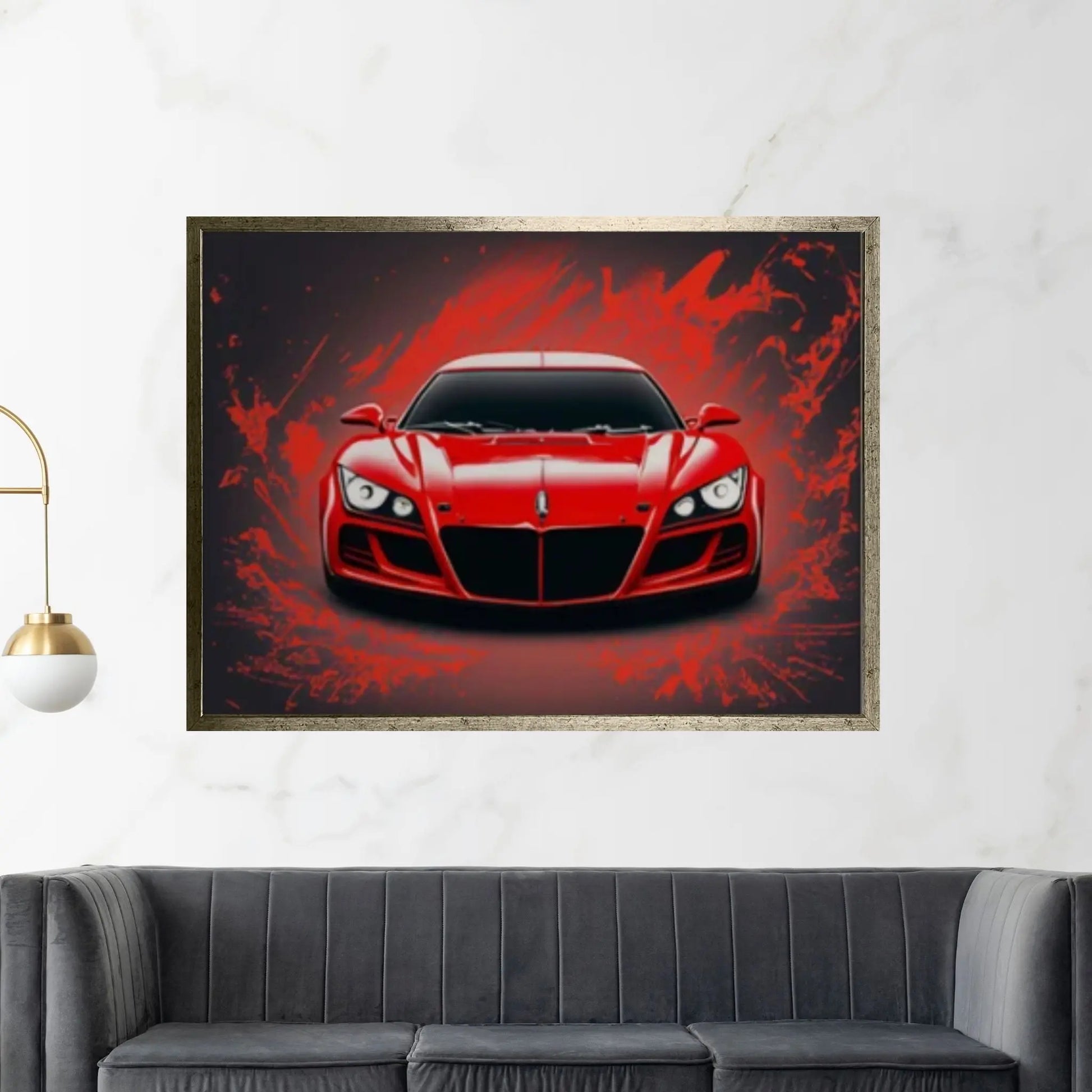Red Sport Cars Canvas Wall Art Poster Print, Supercar Wall Art - Y Canvas