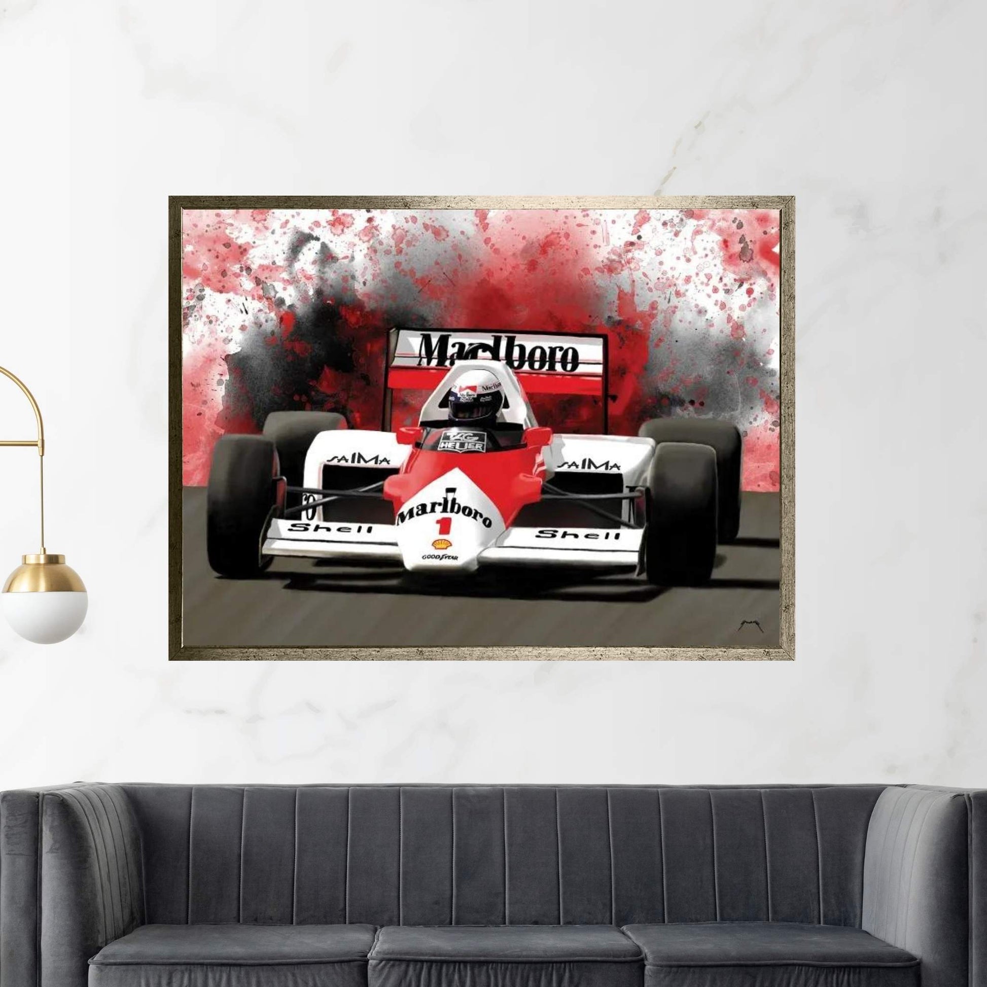 Prost's Racecar Canvas Wall Art - Y Canvas
