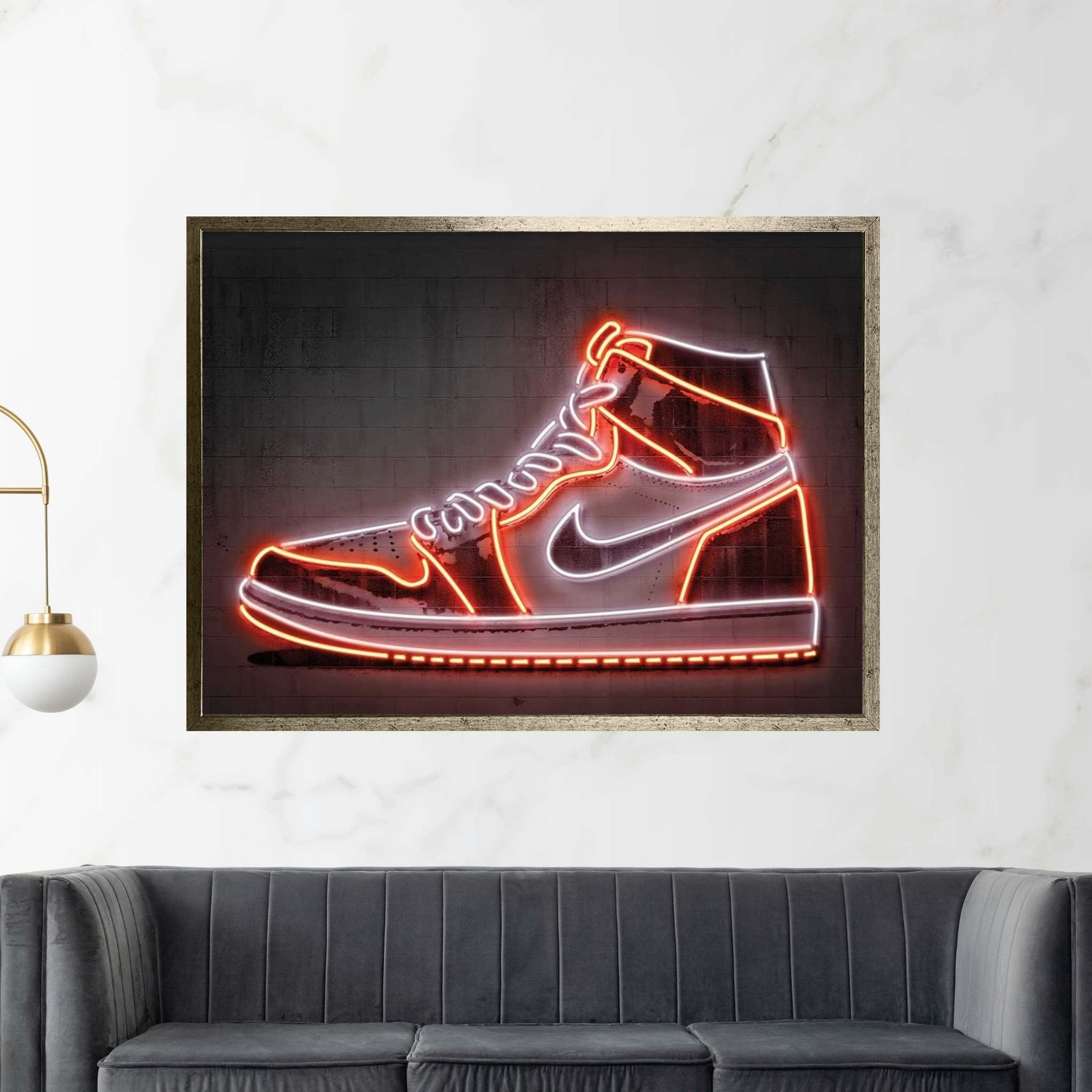 Jordan 1 Gold Canvas Wall Art - Y Canvas