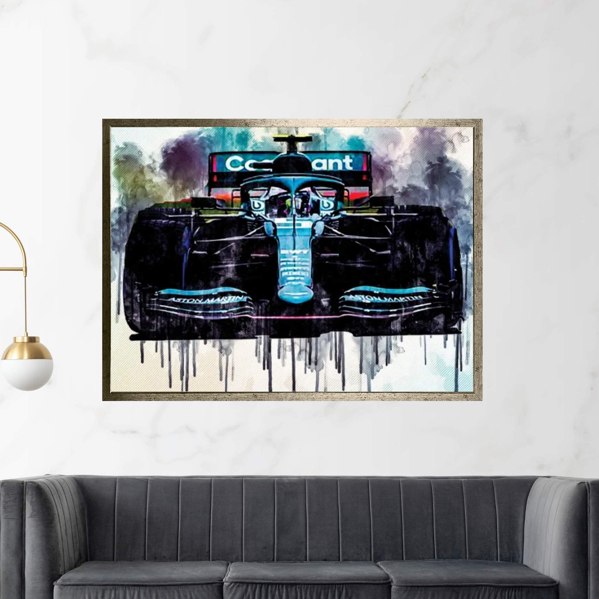 Sebastian Vettel 2021 Aston Martin Amr21 Aston Martin F1 Team German Racing Drivers Formula 1 Canvas Wall Art - Y Canvas