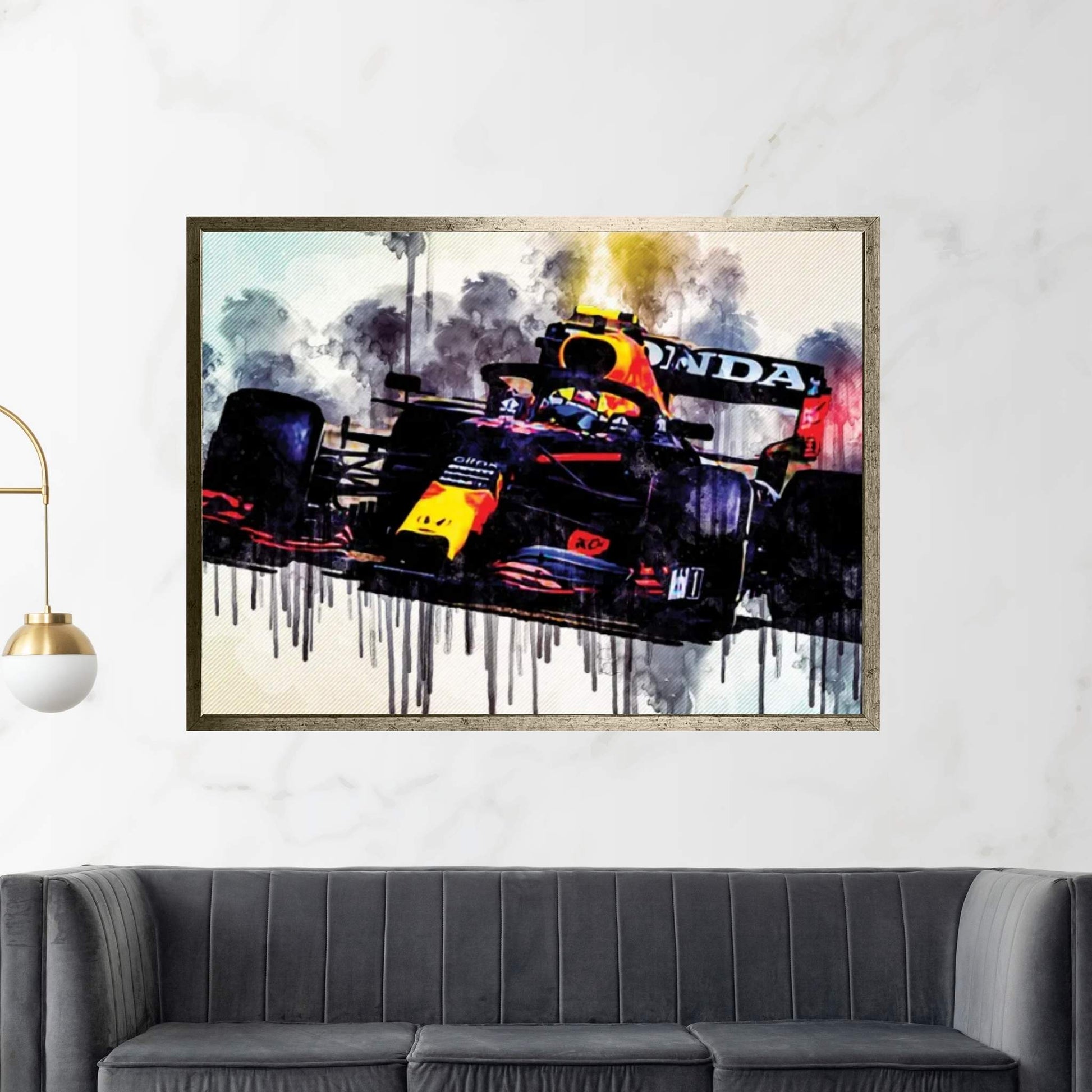 Max Verstappen Close-Up Red Bull Racing Rb16B 2021 F1 Cars Formula 1 Raceway Rb16B On Track Red Bull Racing Honda Canvas Wall Art - Y Canvas