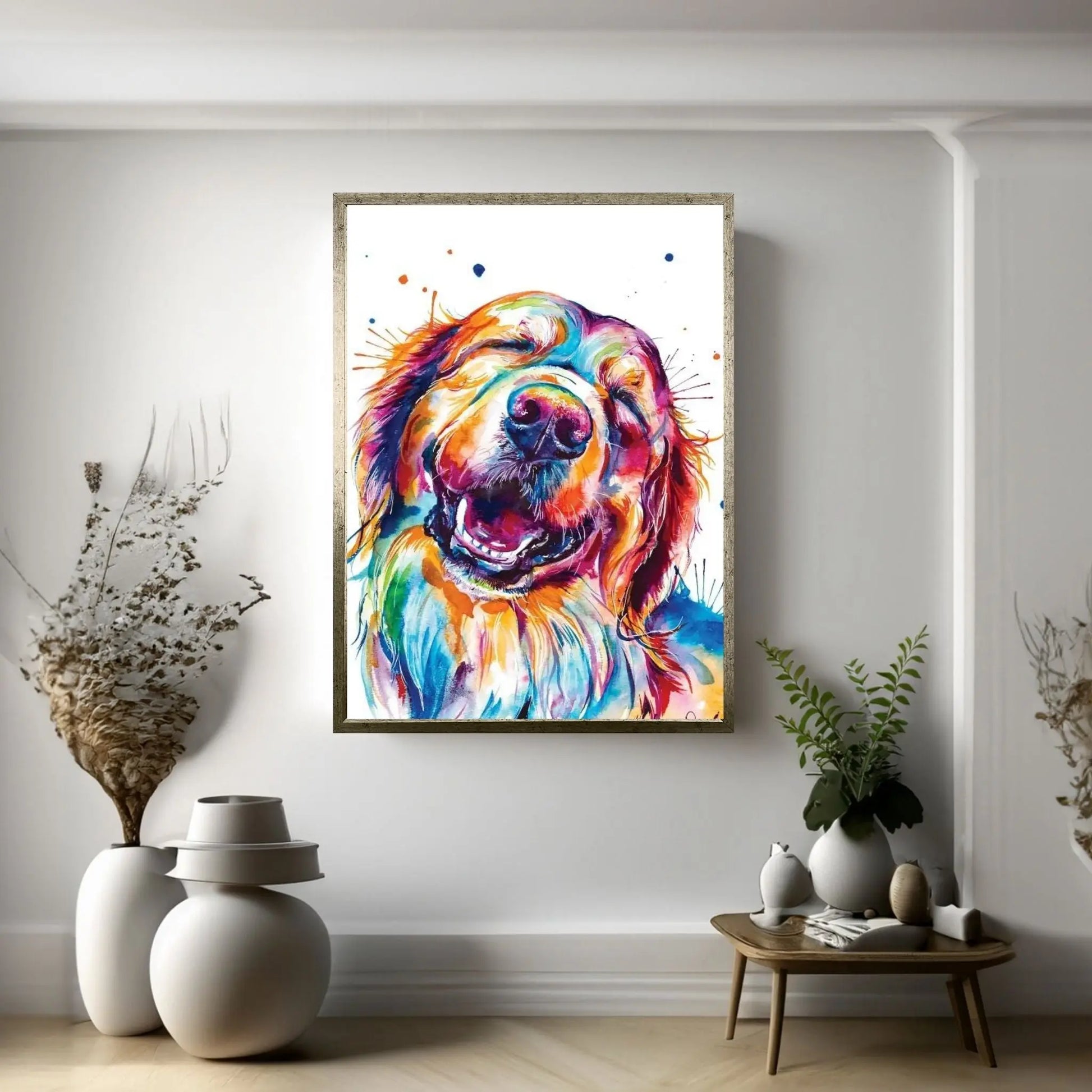 Golden Smile Canvas Wall Art - Y Canvas