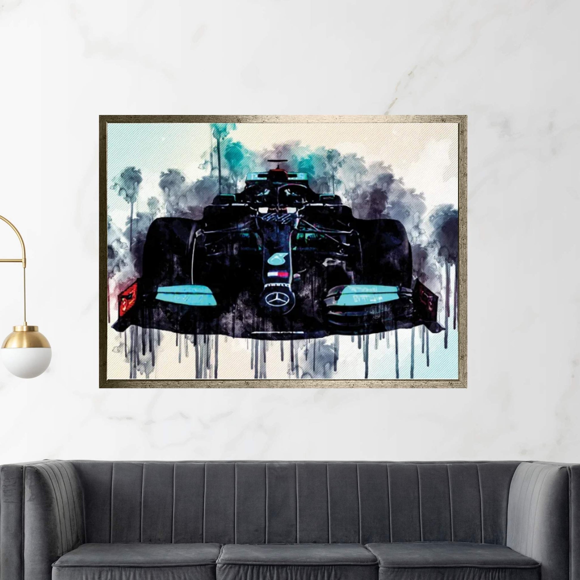 Mercedes-Amg F1 W12 2021 Front View Exterior New W12 F1 2021 Race Cars Formula 1 Canvas Wall Art - Y Canvas