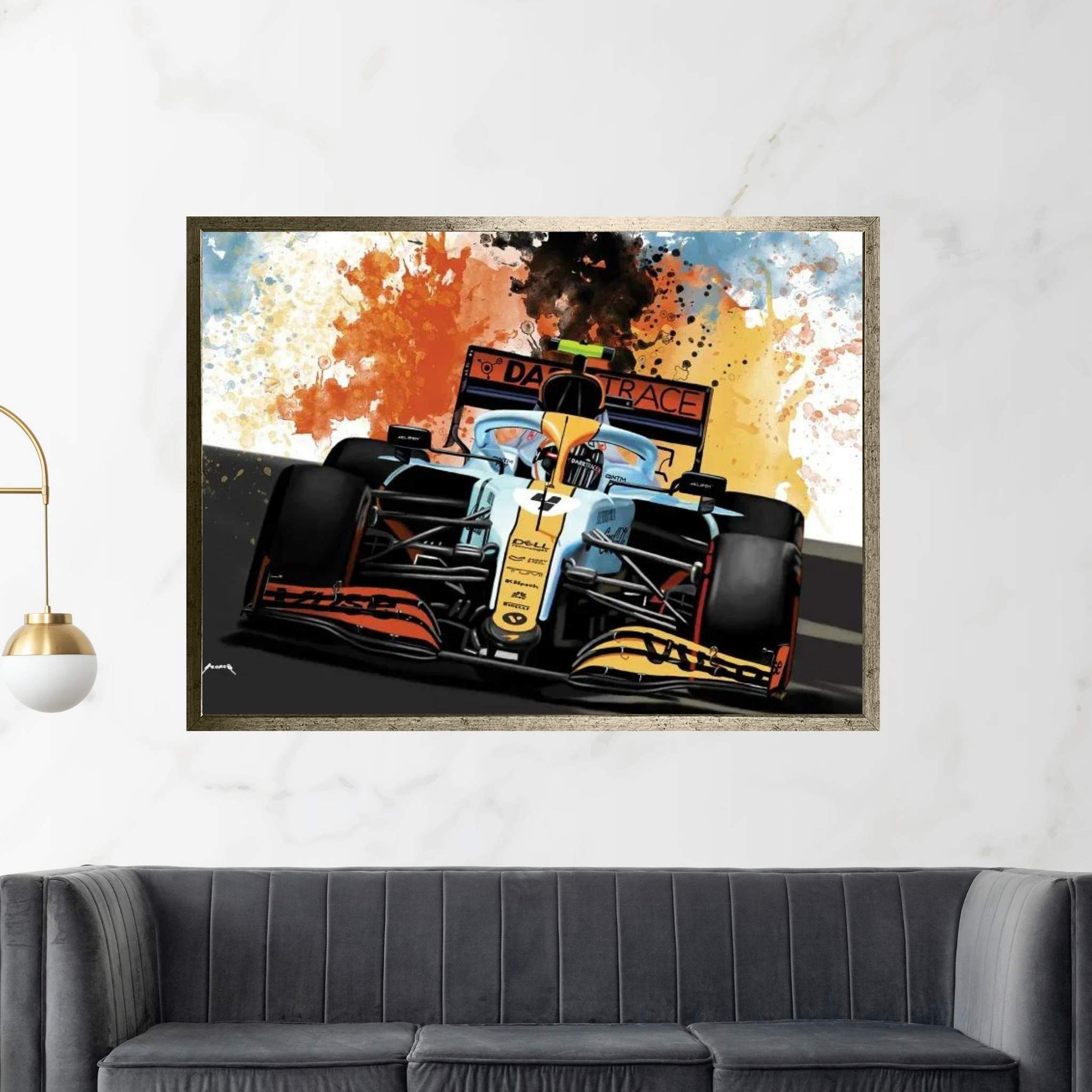 Lando Norris' Racecar Canvas Wall Art - Y Canvas