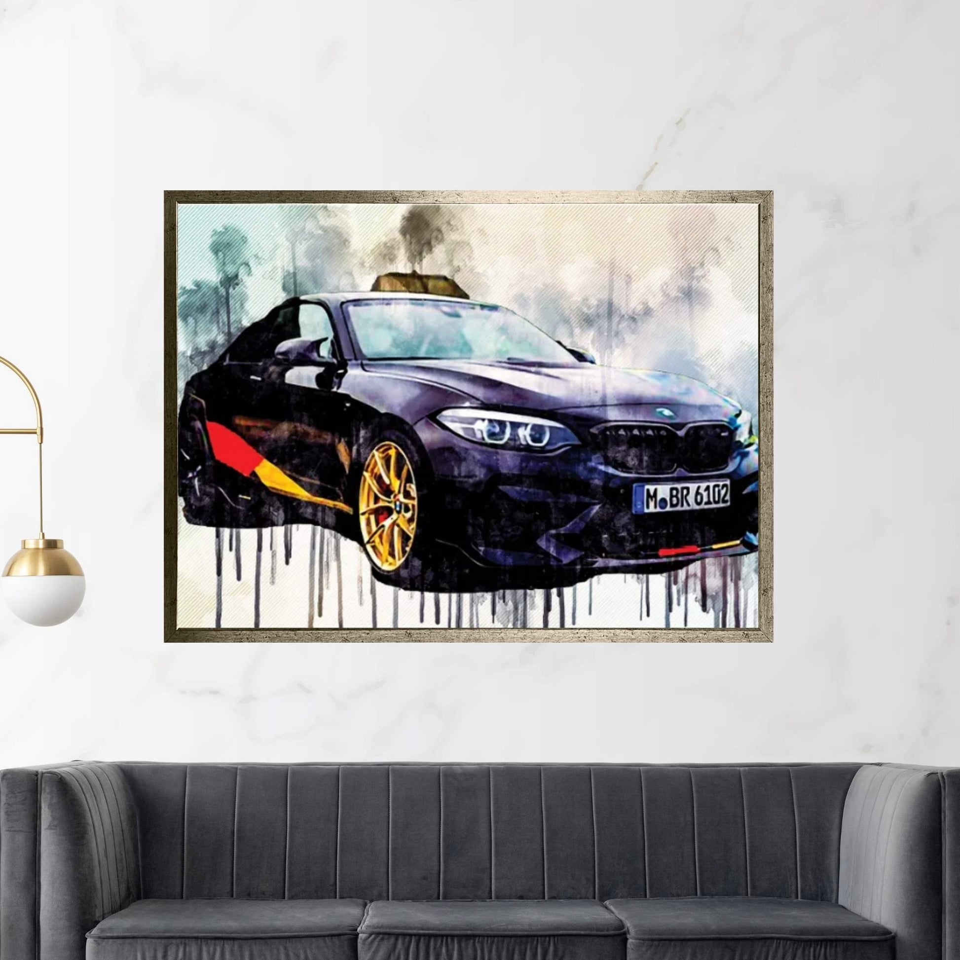 Bmw M2 2018 M Performance Competition Black Sports Front View Tuning Canvas Wall Art - Y Canvas