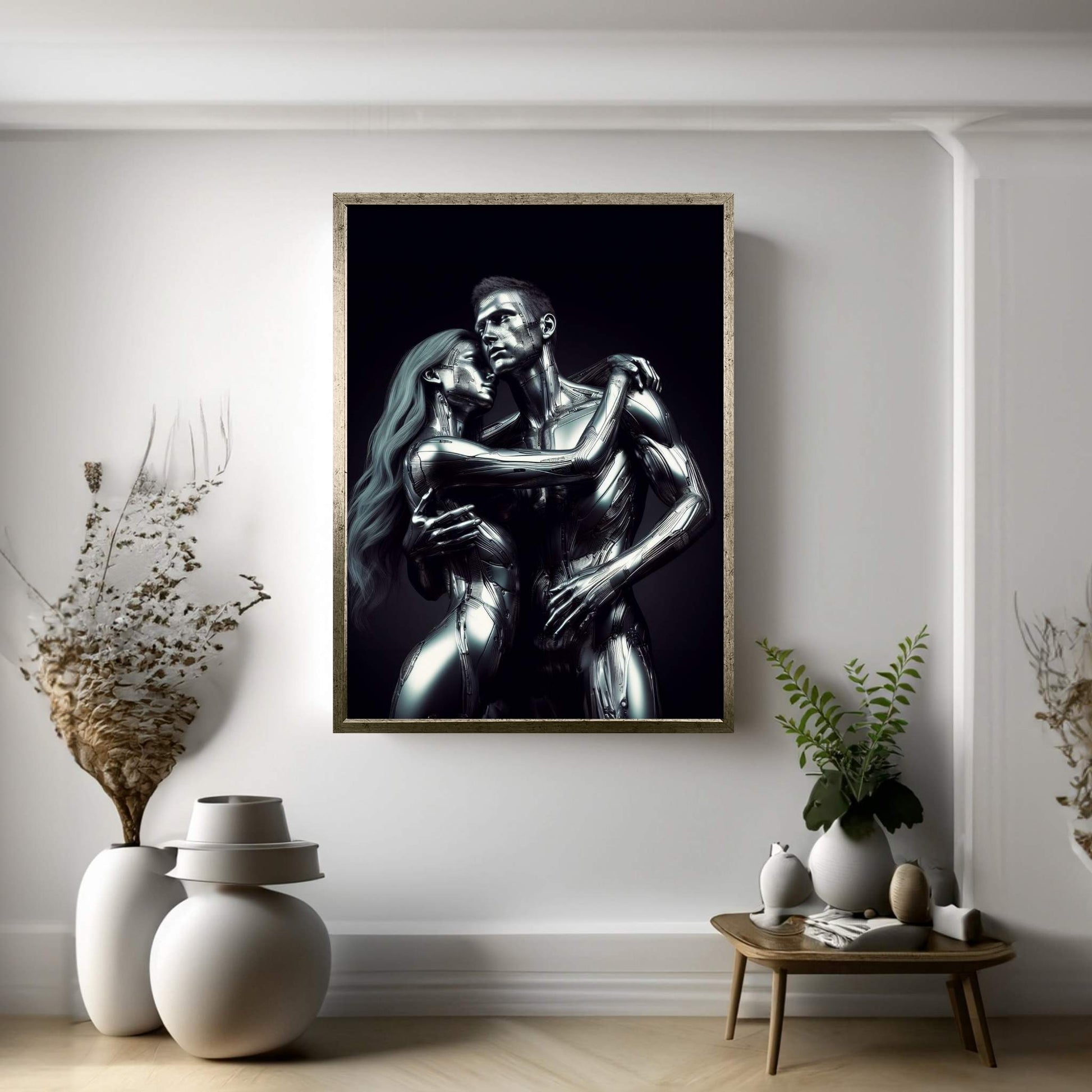 Metalic Love Couple Canvas Wall Art - Y Canvas