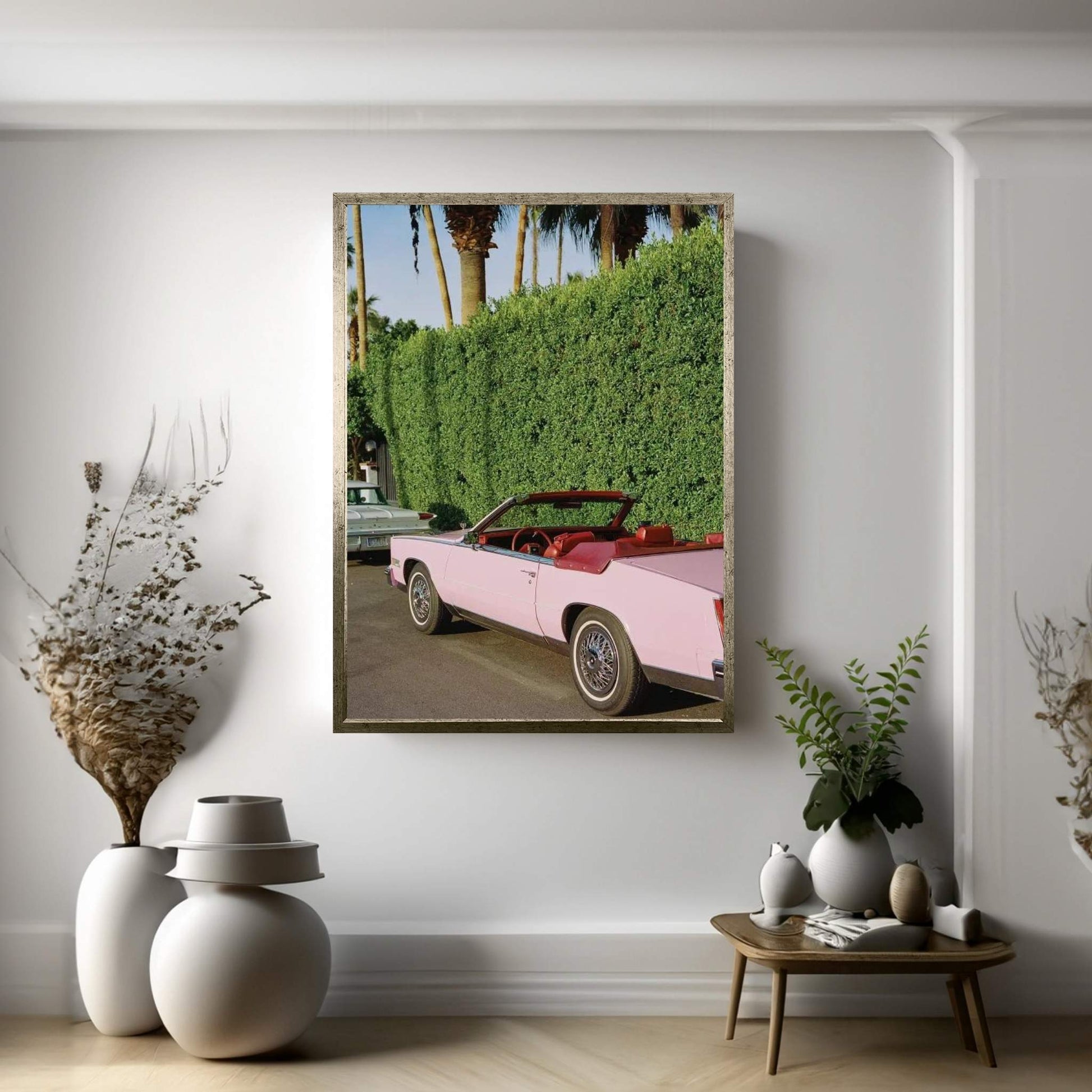 Pink Cadillac IV On Film Canvas Wall Art - Y Canvas