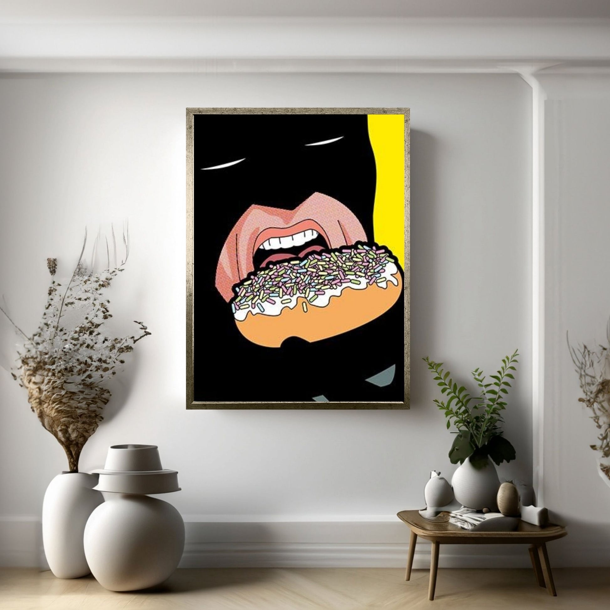 Bat-Donuts Canvas Wall Art - Y Canvas