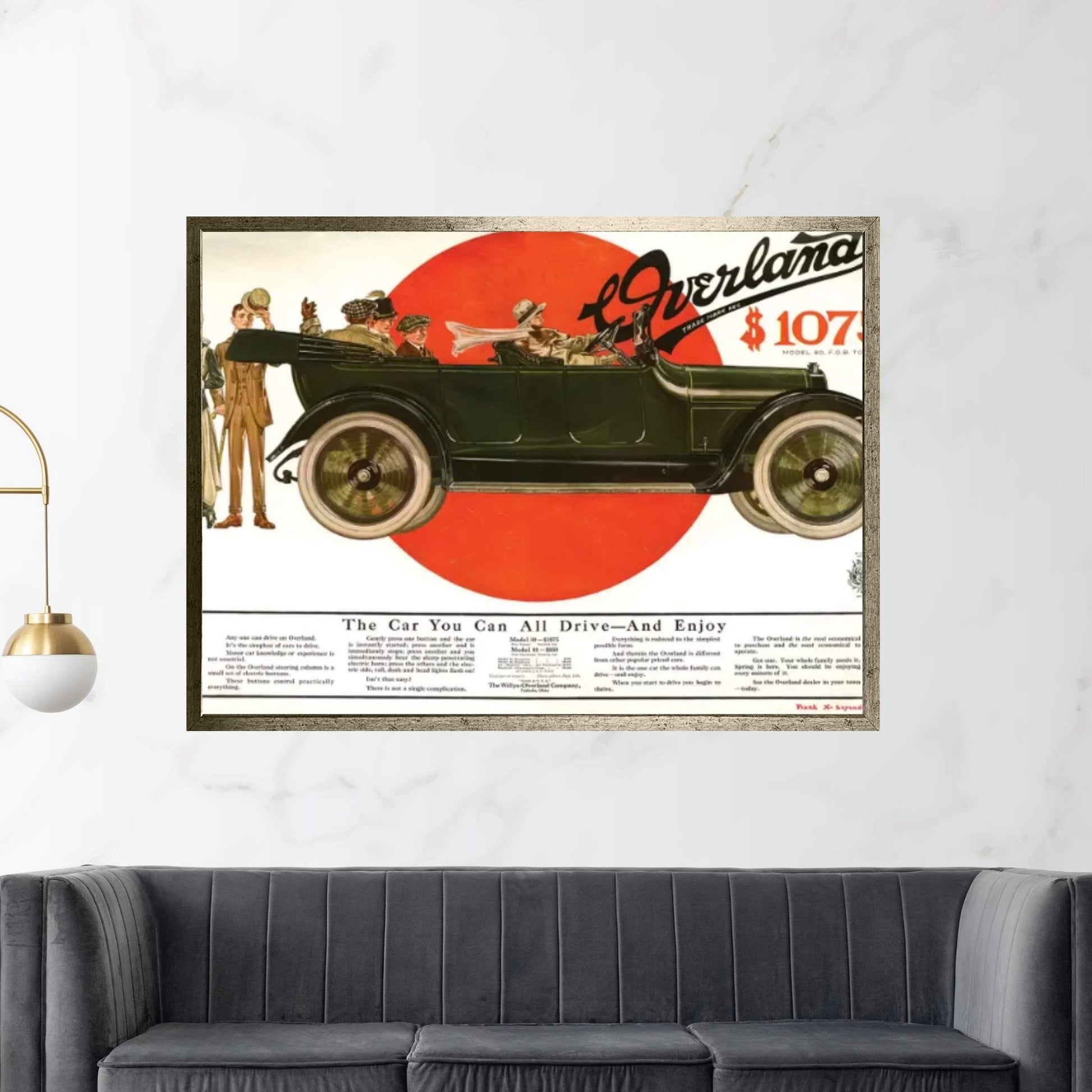 1915 Willys-Overland Magazine Advert Canvas Wall Art - Y Canvas