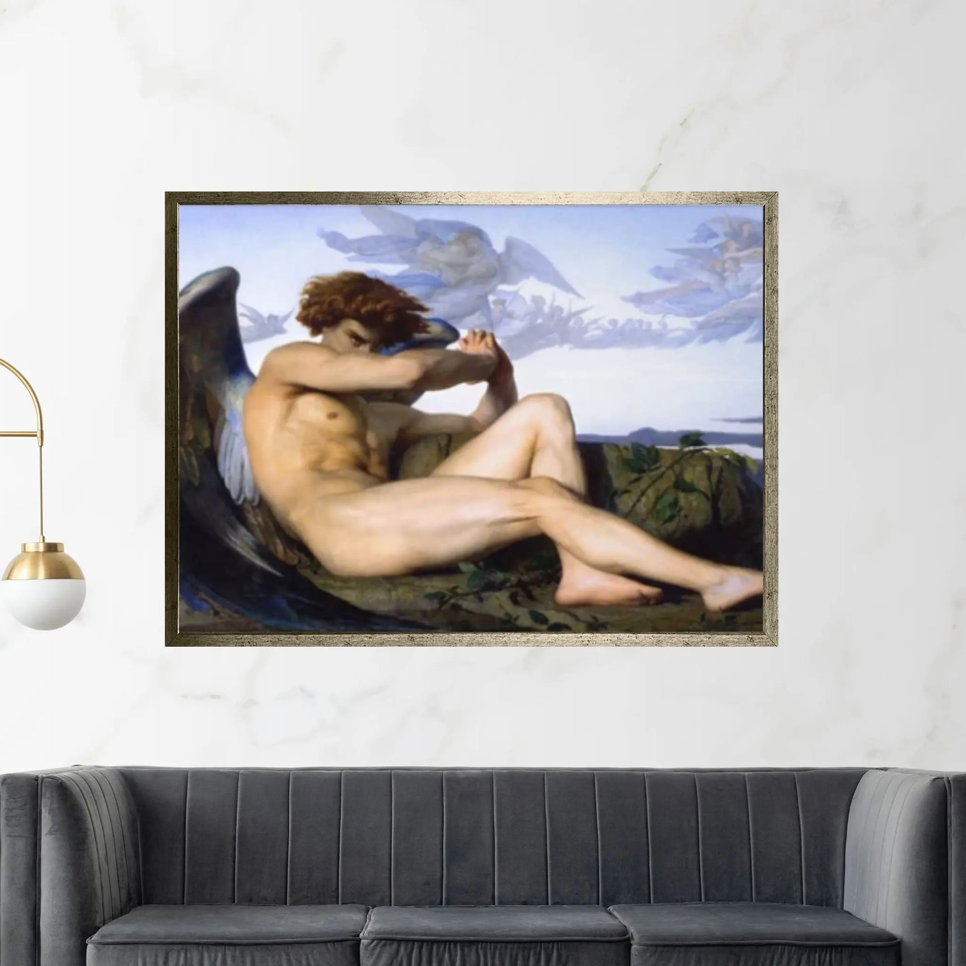 Alexandre Cabanel : Fallen Angel (1847) Canvas Wall Art Print Poster - Y Canvas