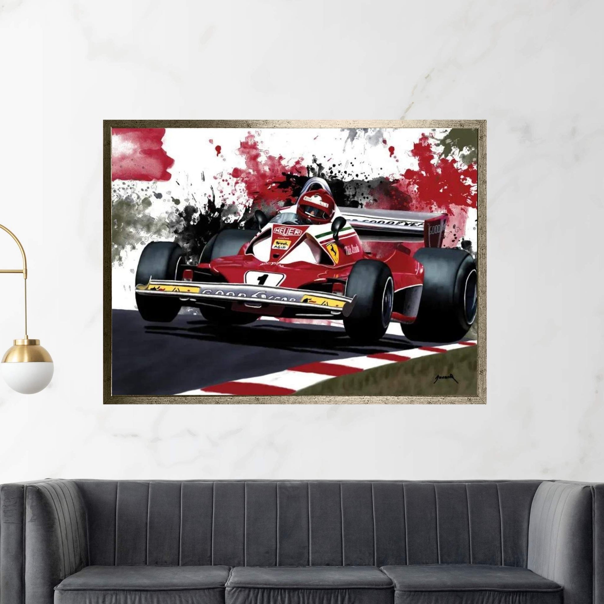 Niki Lauda's Racecar Canvas Wall Art - Y Canvas