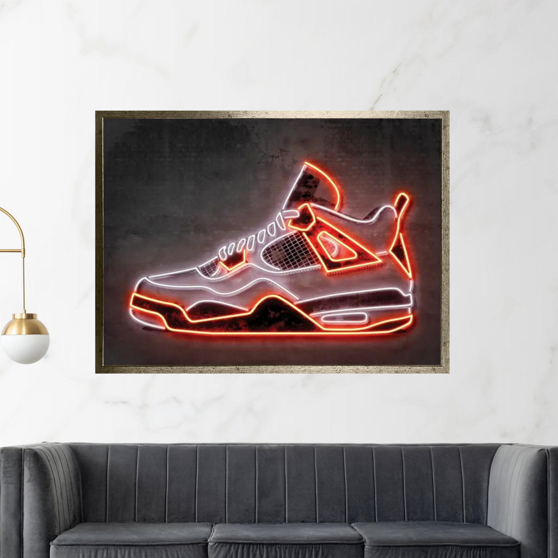 Jordan 4 Gold Canvas Wall Art - Y Canvas