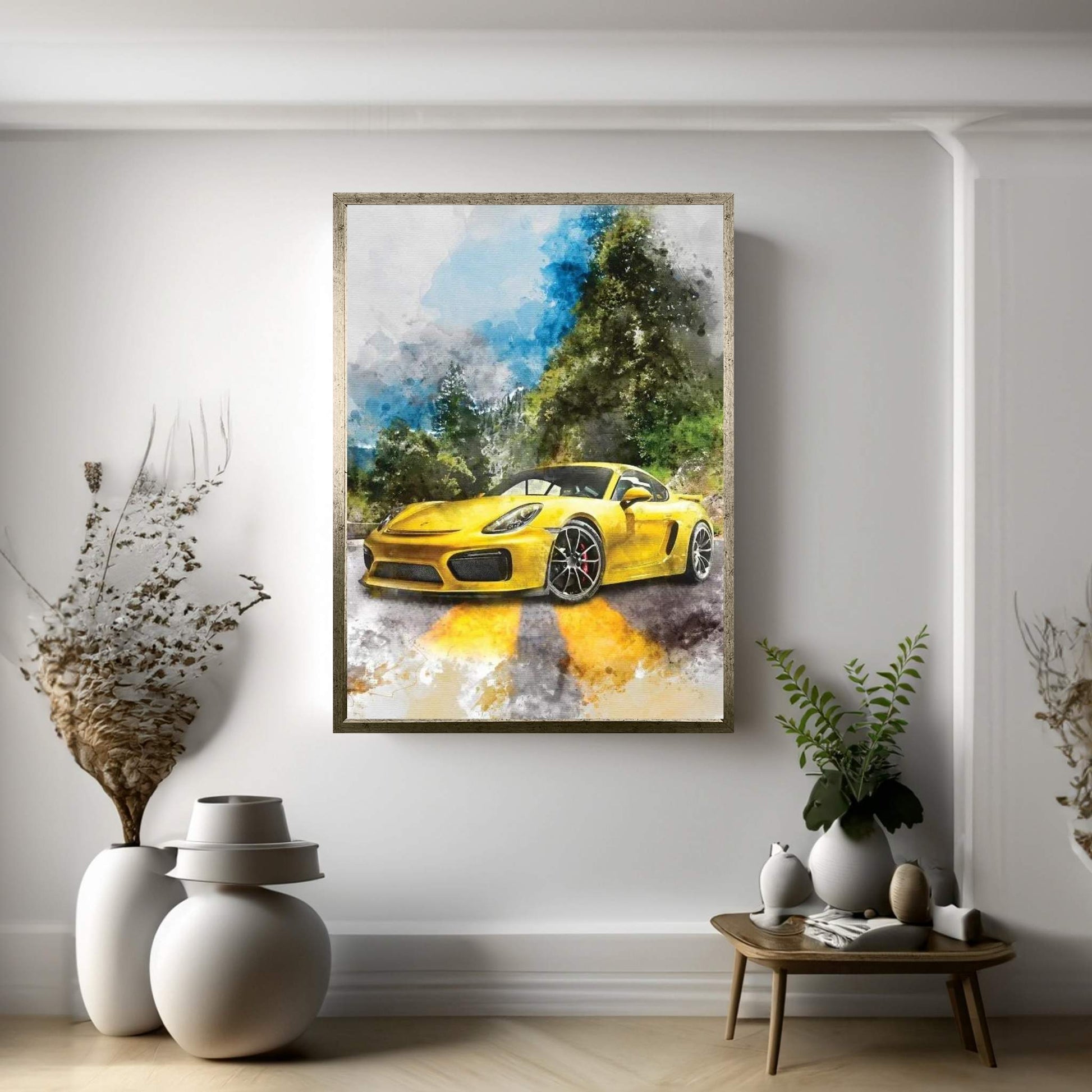 Porsche Cayman GT4 Canvas Wall Art - Y Canvas